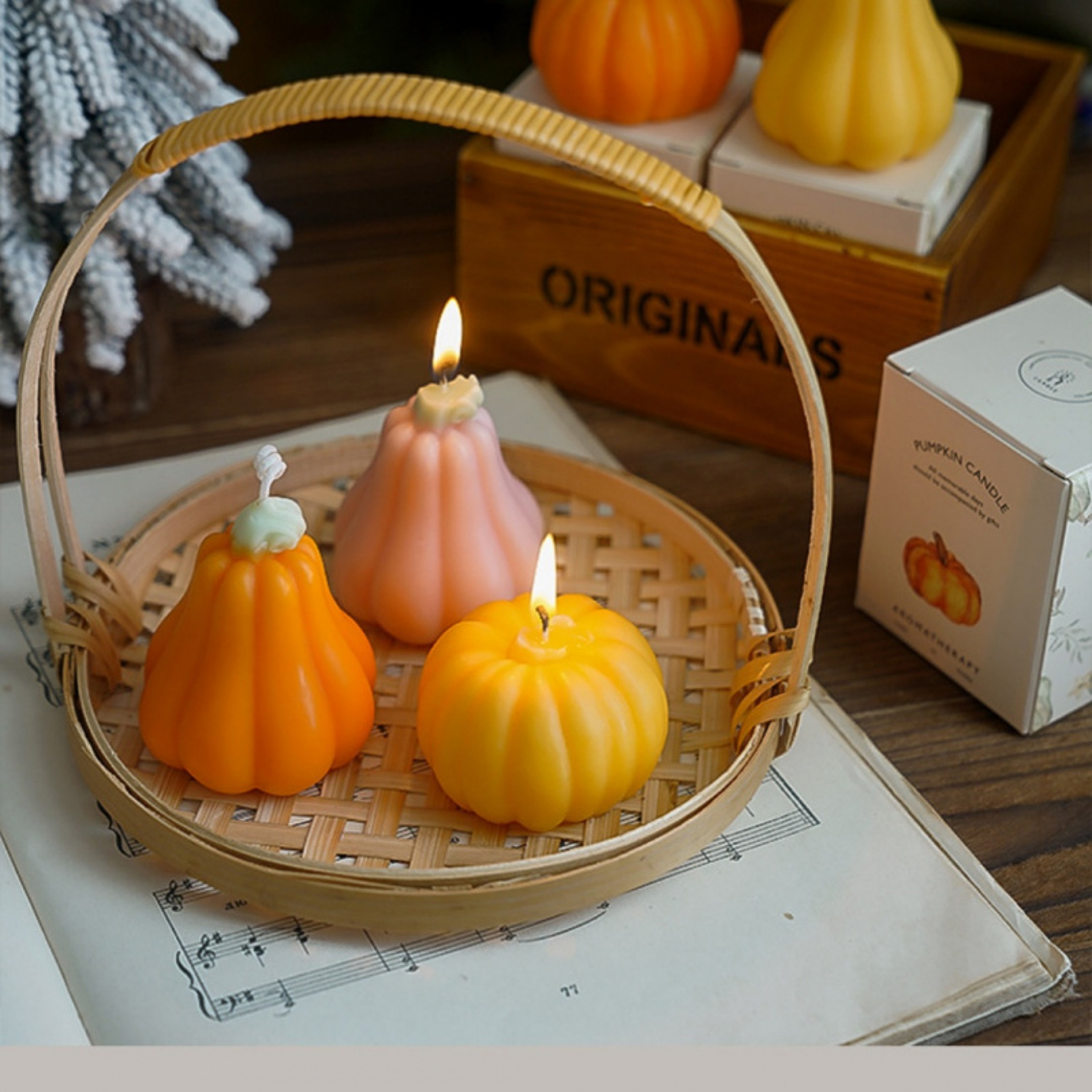 Pumpkin Shaped Scented Candle Wedding Gifts Autumn Ornaments For Parties 4