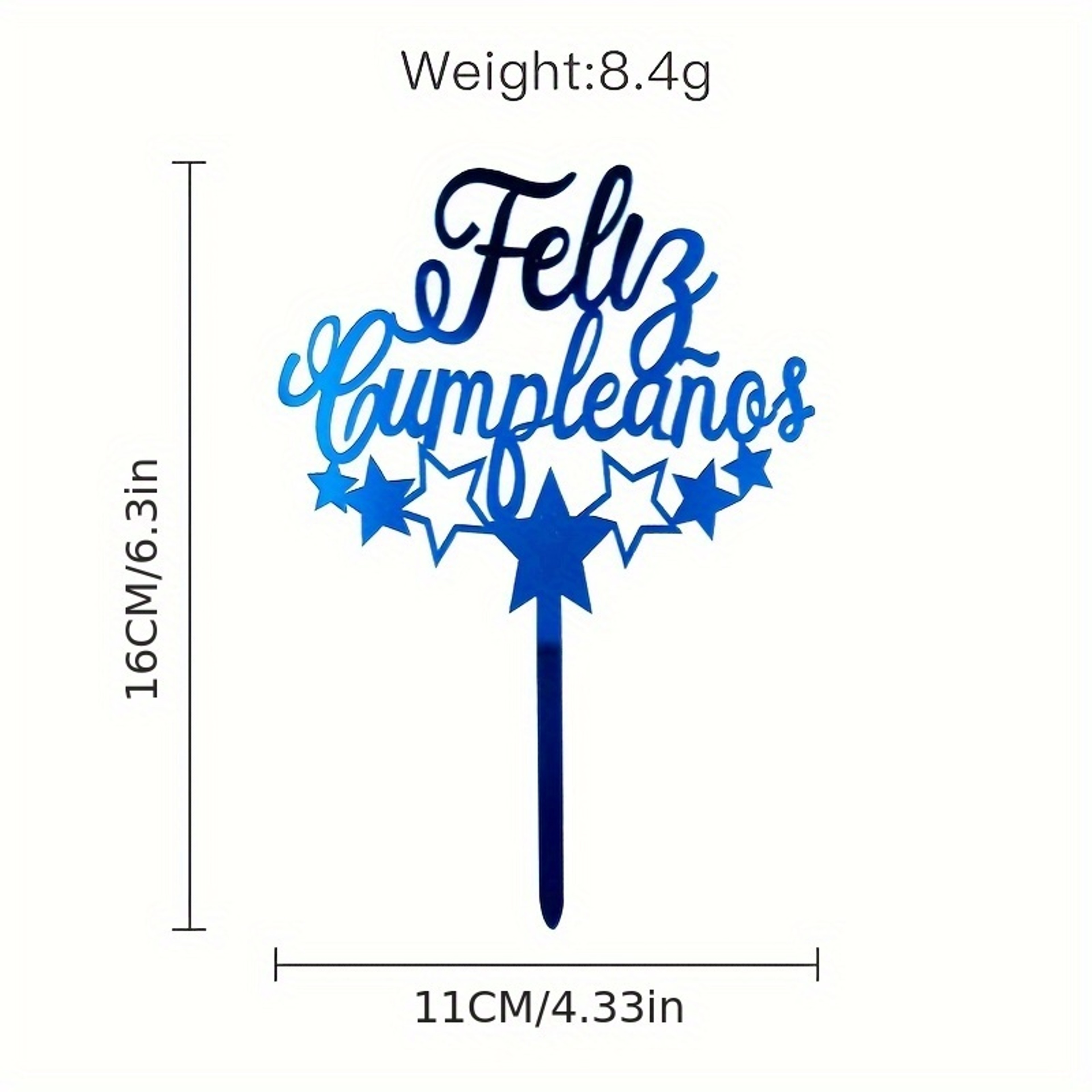 Birthday Party Cake Decoration Spanish Acrylic Insertion Design – view 5