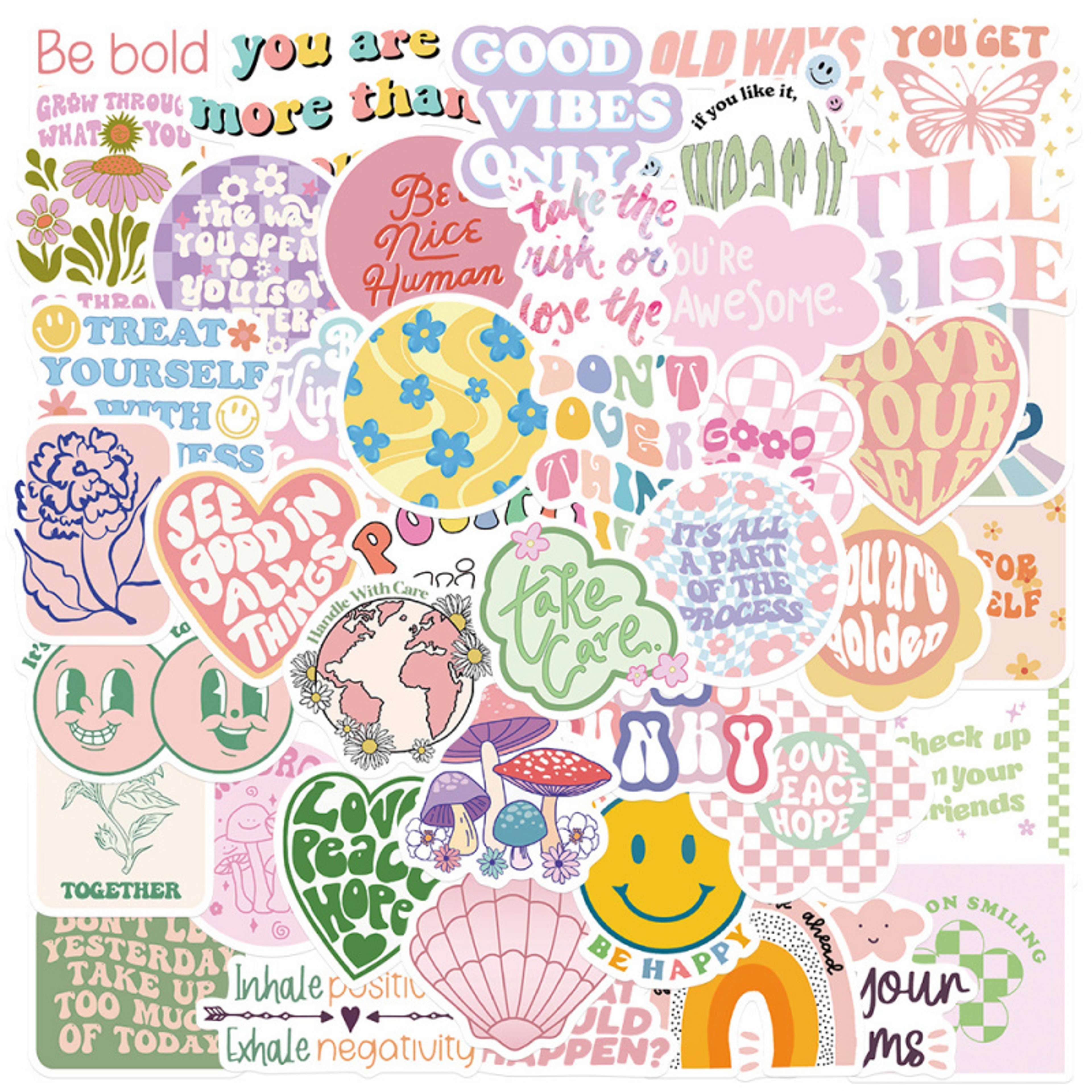 DIY Graffiti Sticker Decoration, Cartoon Pink Inspirational Statement for Journal, Luggage, Guitar – view 2