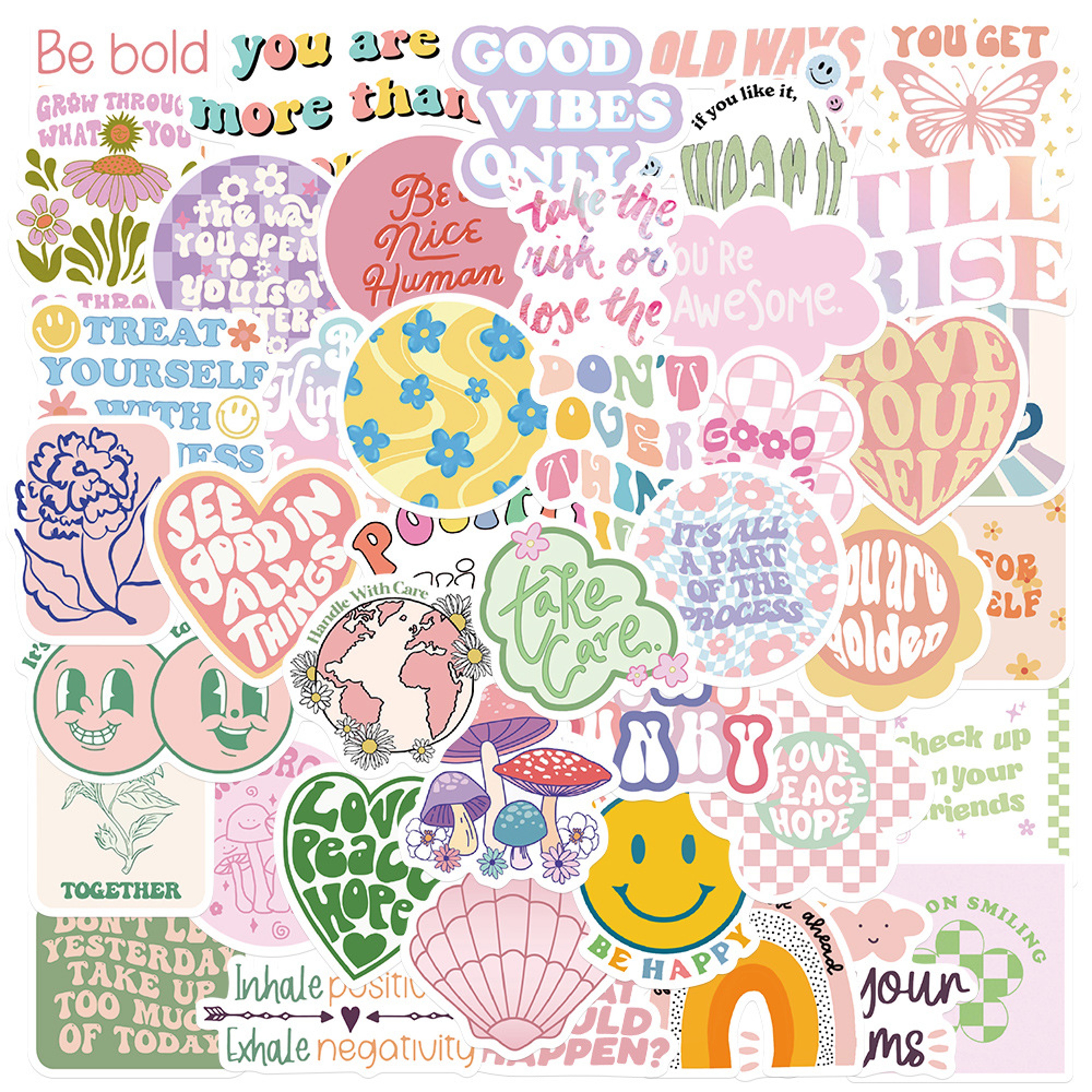 DIY Graffiti Sticker Decoration, Cartoon Pink Inspirational Statement for Journal, Luggage, Guitar – view 7