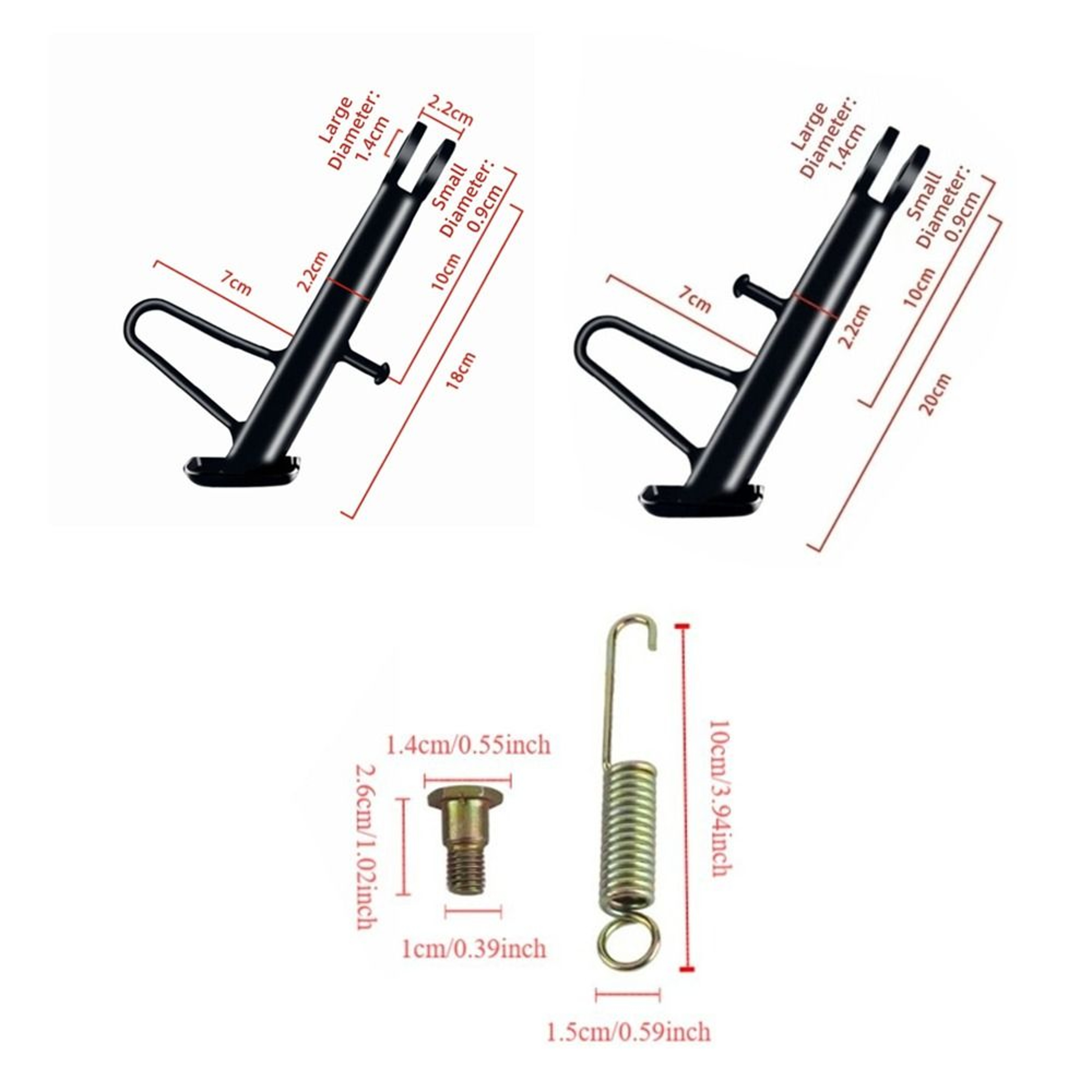 Black Dirt Bike Stand, Iron Motorcycle Kickstand Nonslip with Spring Hardware for Foot Support – view 6