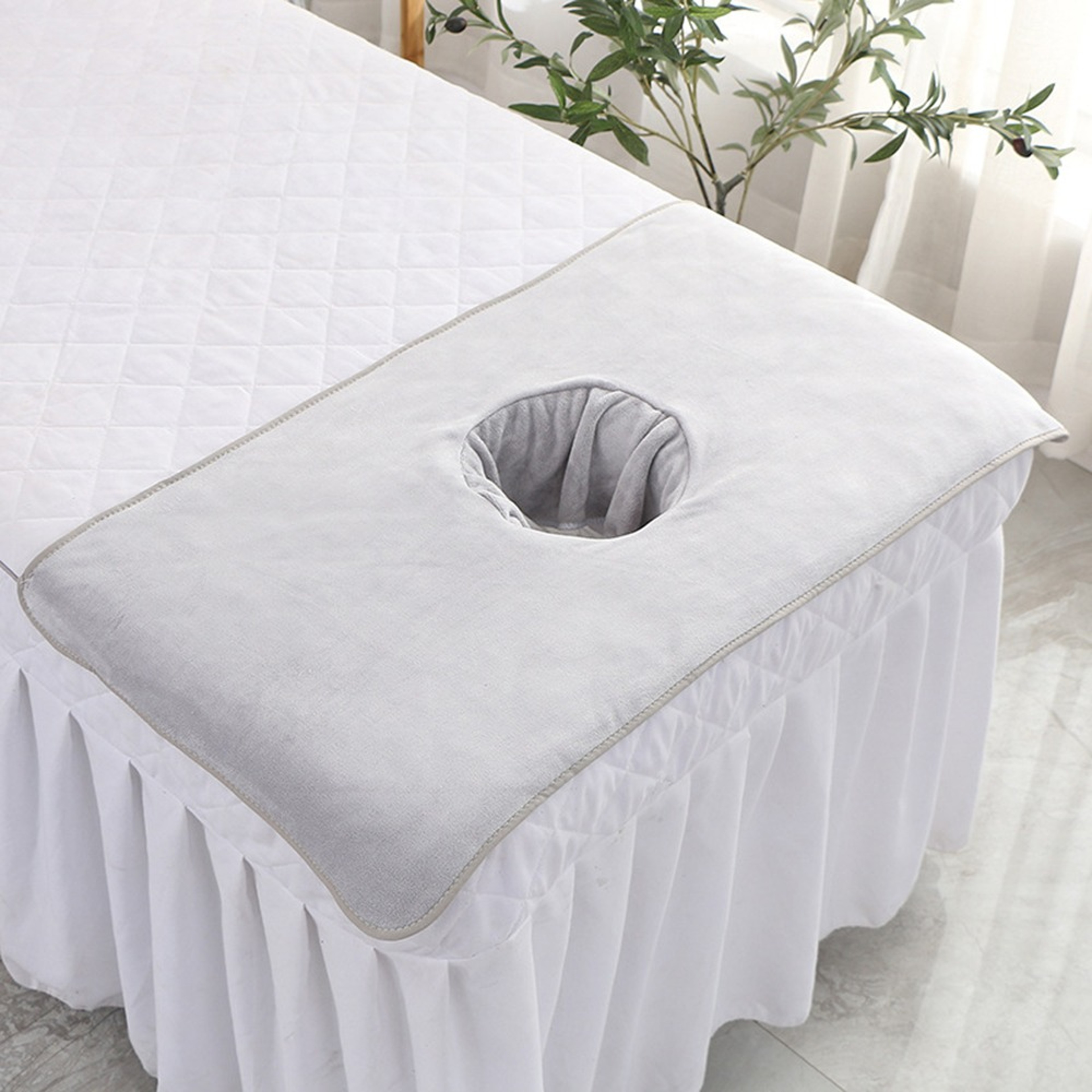 Breathable Thickened Massage Face Towel, New Soft Cotton Massage Facial Towel with Hole for Salon – view 13