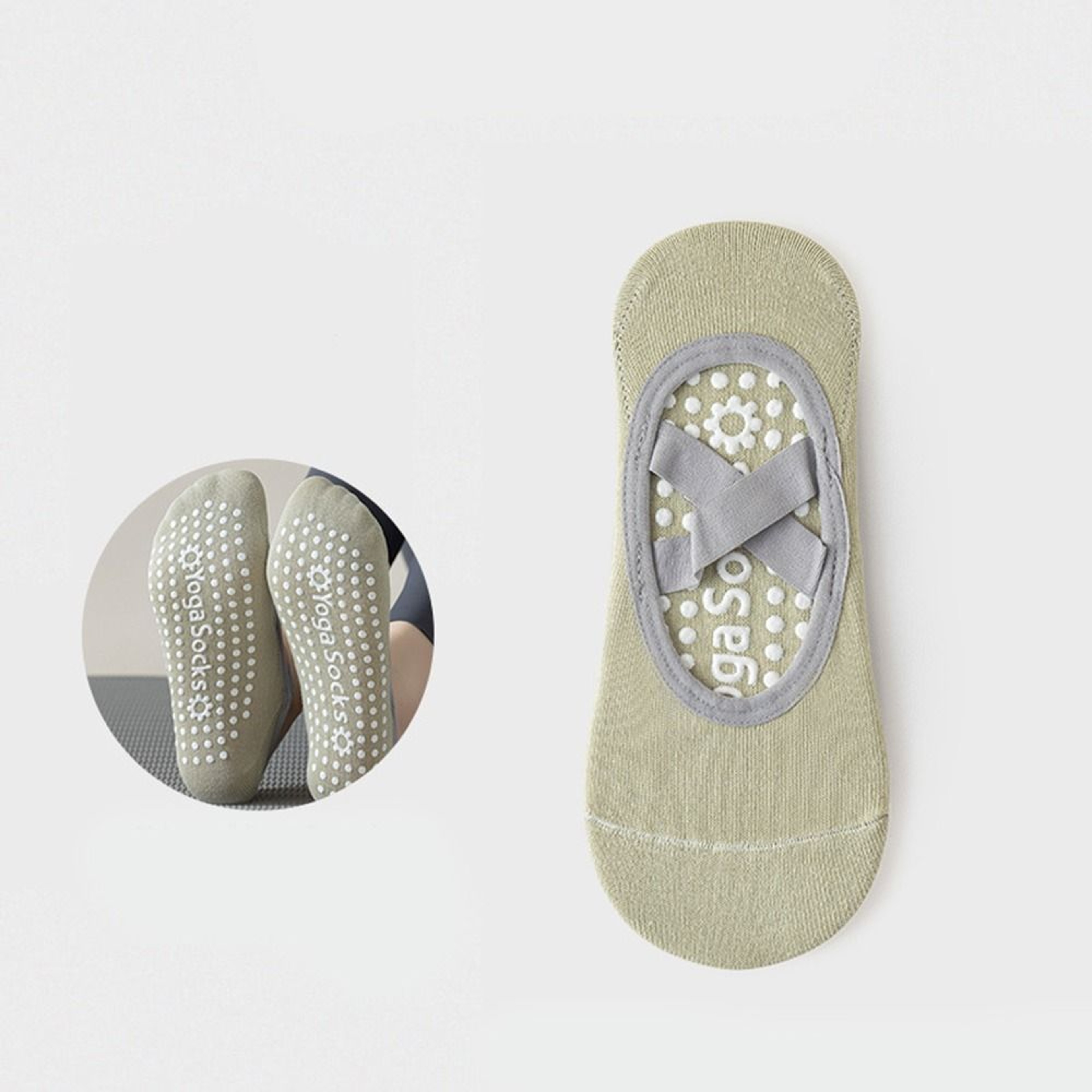 Cotton Solid Color Sports Socks, Professional Anti-Slip Pilates Socks, Breathable Backless Bandage Yoga Dance – view 11