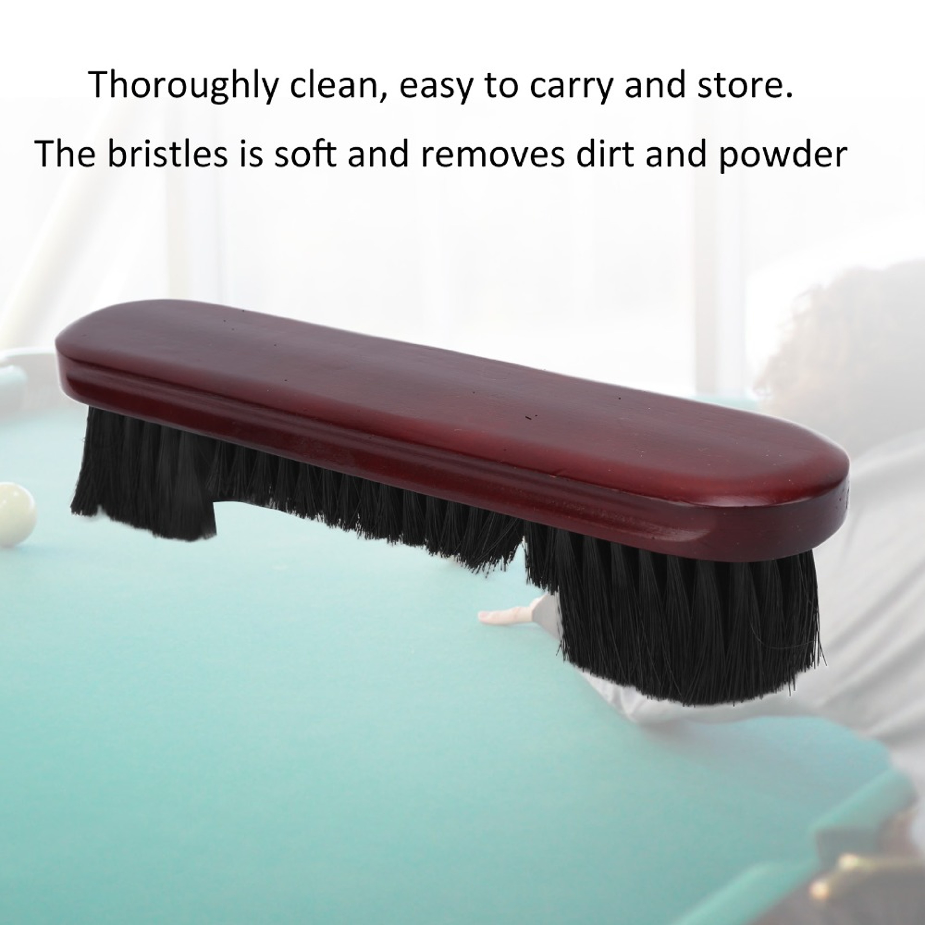 Wooden Pool Table Brush Red, Billiards Table Brush PVC for Home Use – view 2