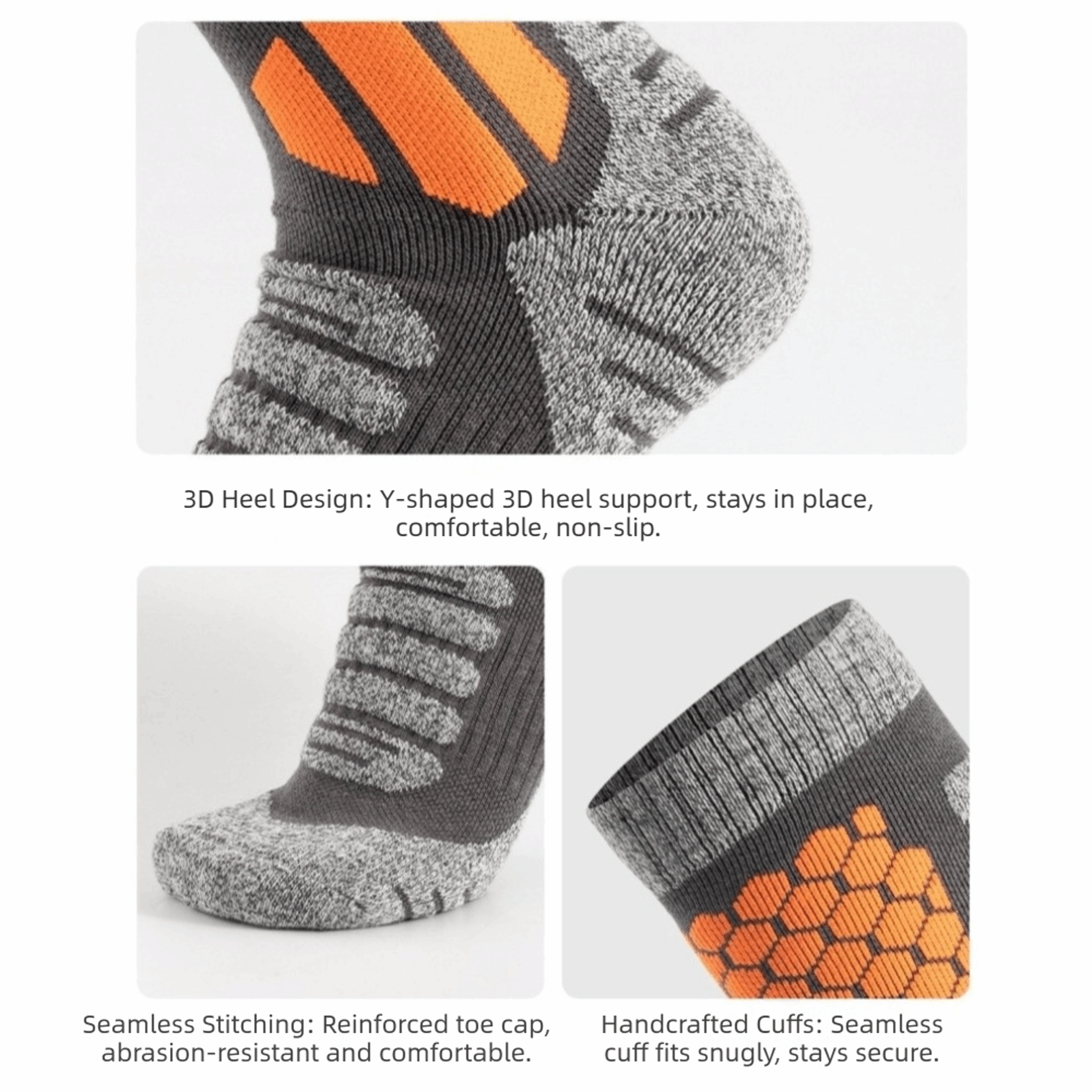 Warm Non-slip Long Tube Socks, Fashion Thickened Outdoor Sports Socks for Ski, Hiking, and Mountaineering – view 3