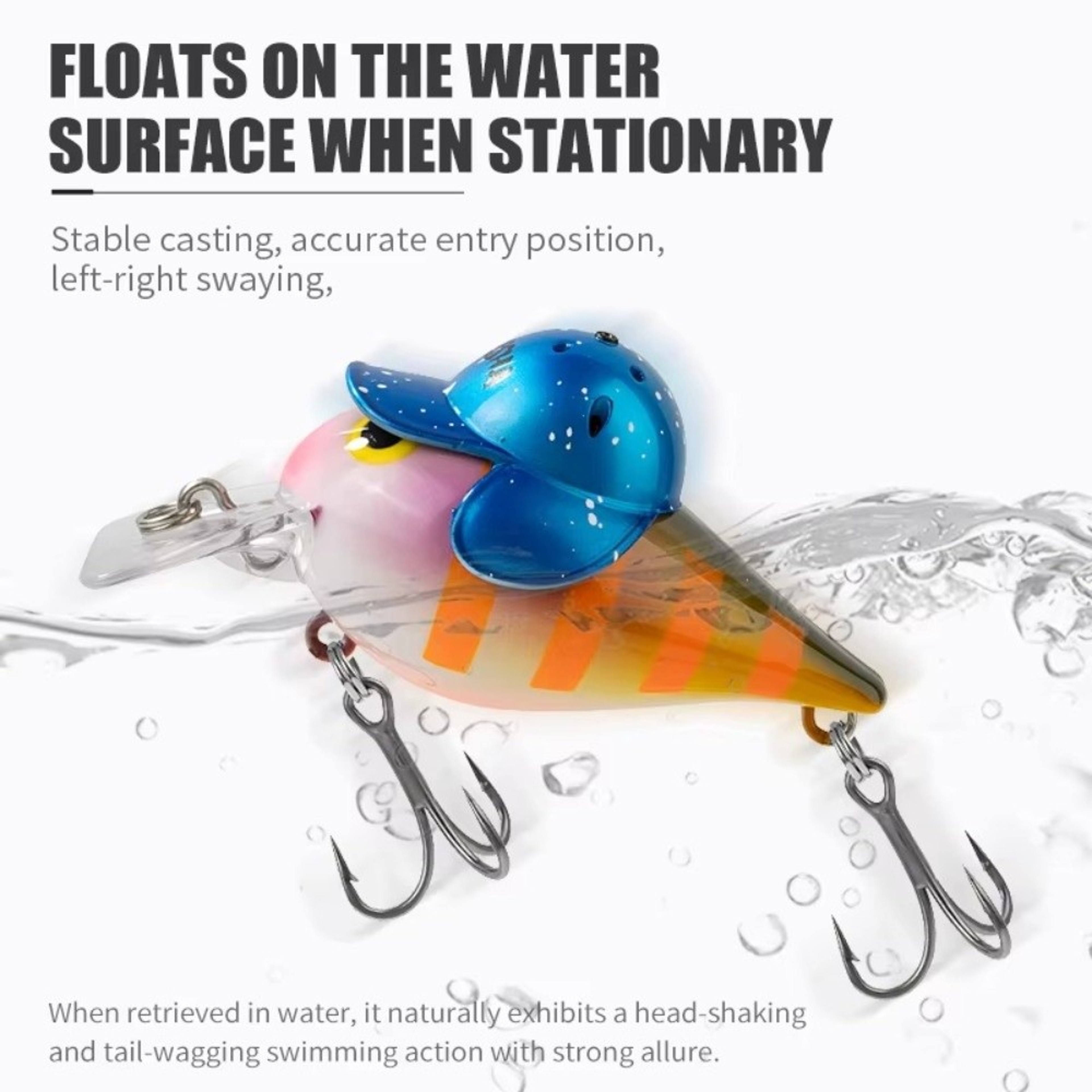 Rattle Sound Wobbling Floating Lure, Size Rattle Hard Lure, Wobbling Action Design – view 5