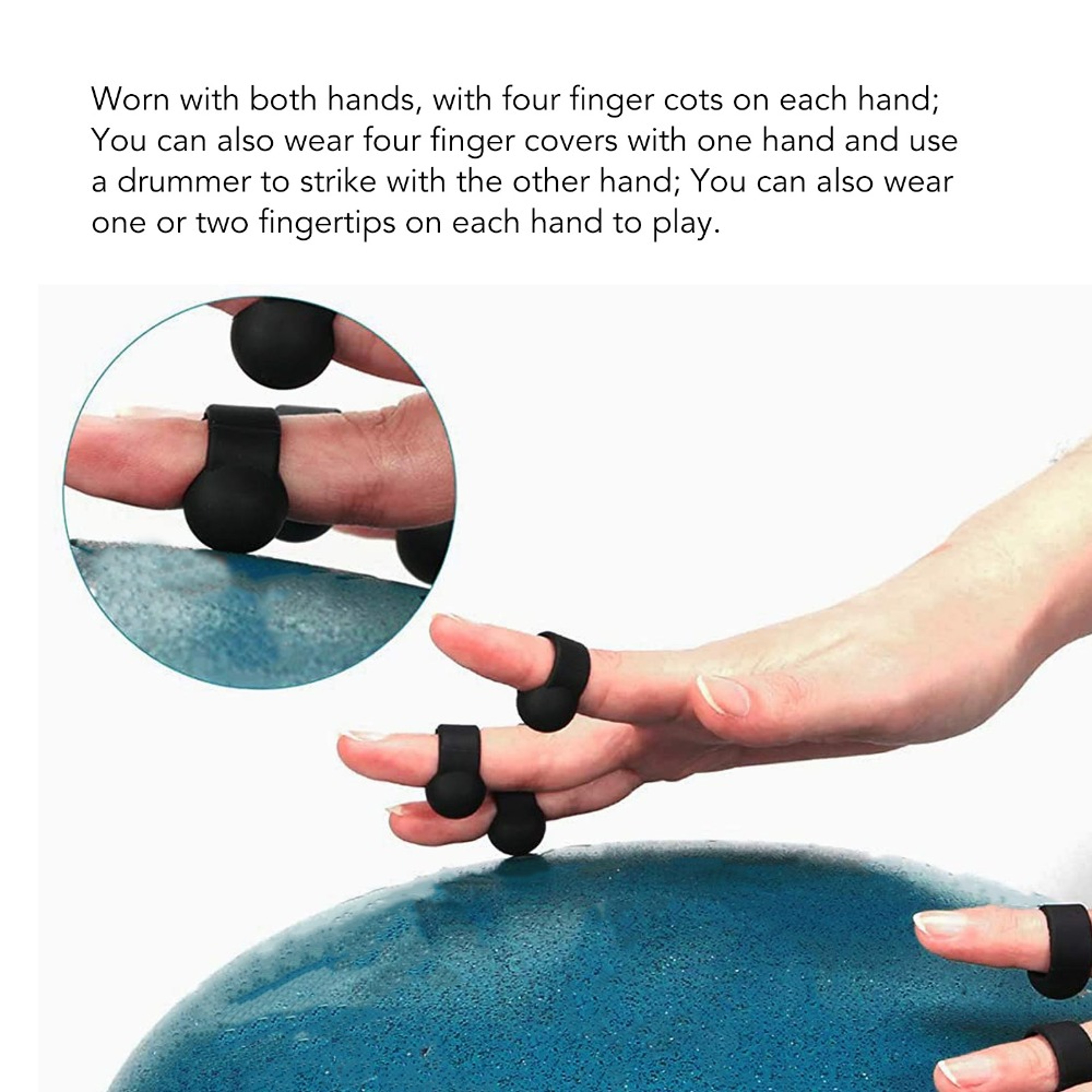 Percussion Silicone Finger Covers for Tongue Drum, Finger Protection and Practice Sleeves – view 2