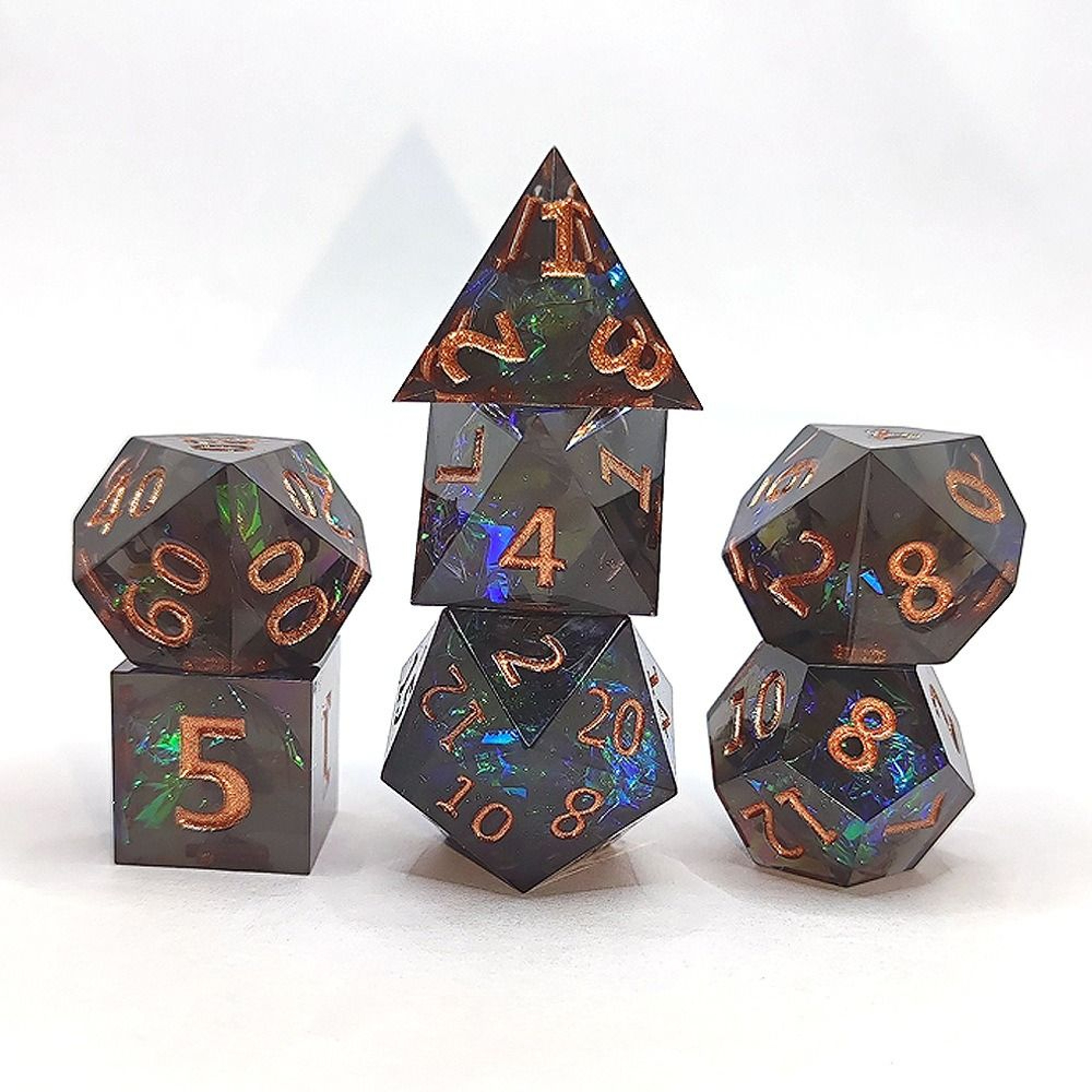 Polyhedral Resin Dice Set, Multicolor Creative Dice Gift, Sharp Corner Dice – view 3