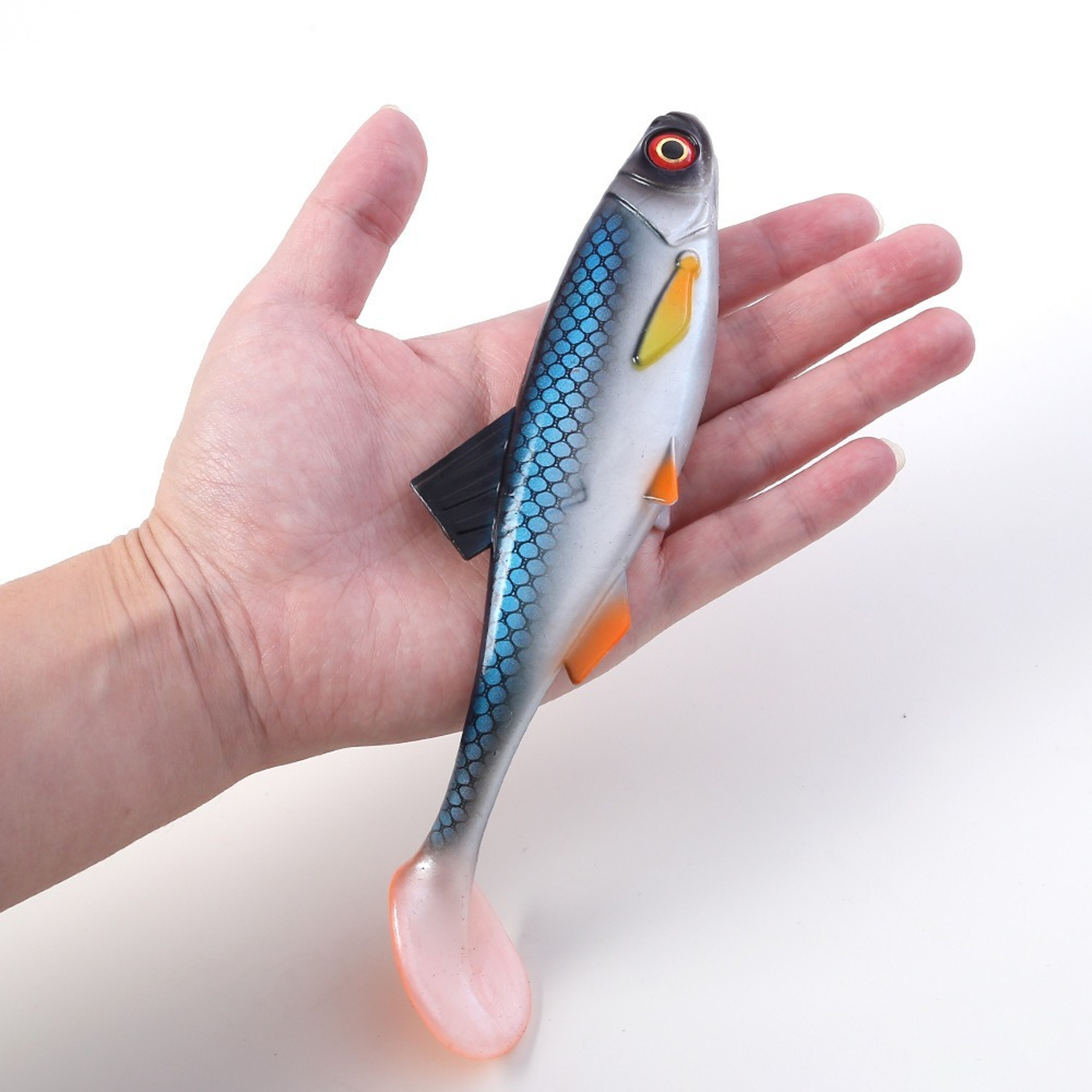 Simulated Fake Bait, Soft Fishing Lures with Silicone Eyes, T Tail Artificial Fish Bait – view 8