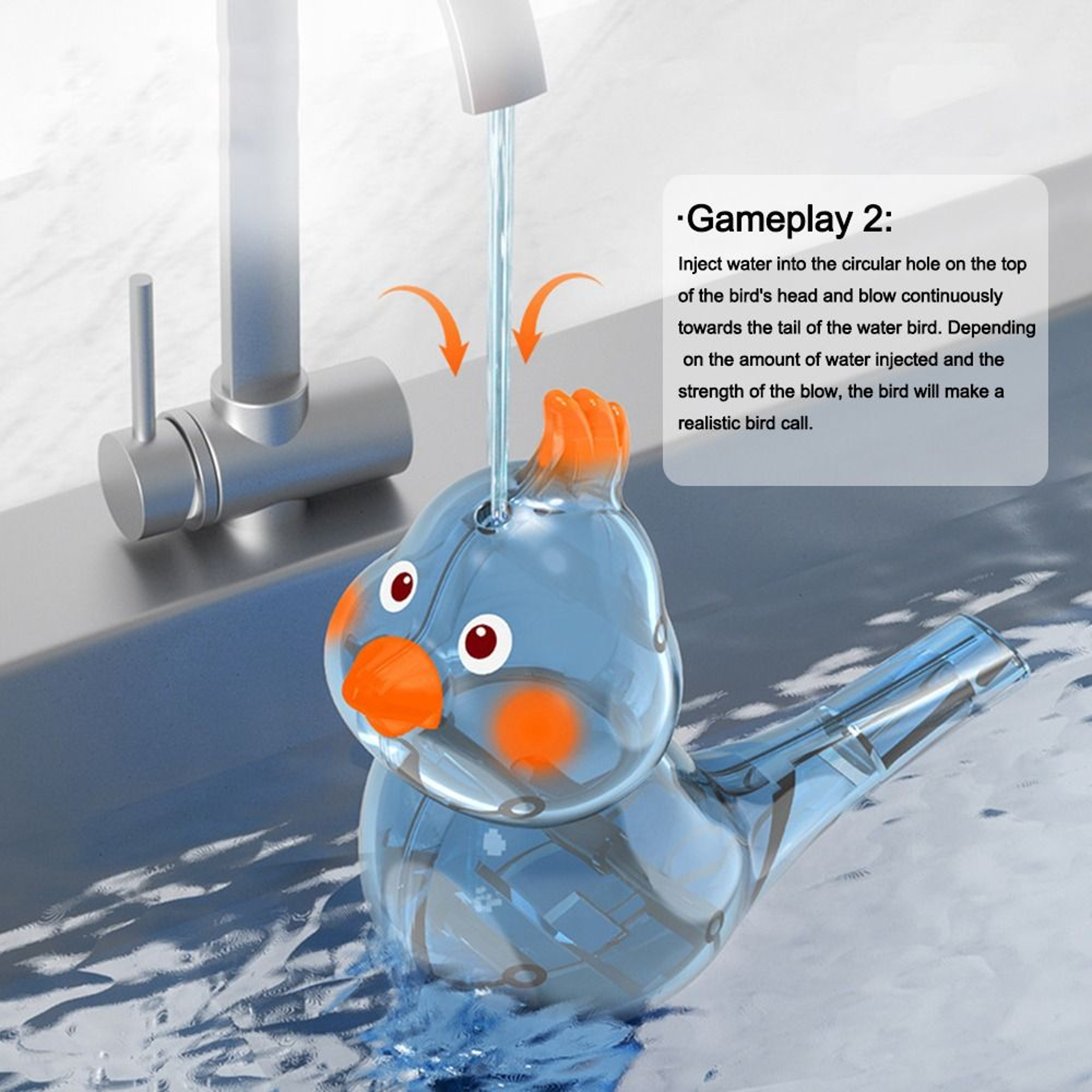 Cartoon Bird Whistle with Lanyard, Add Water Multicolor Warble Whistle for Kids – view 4