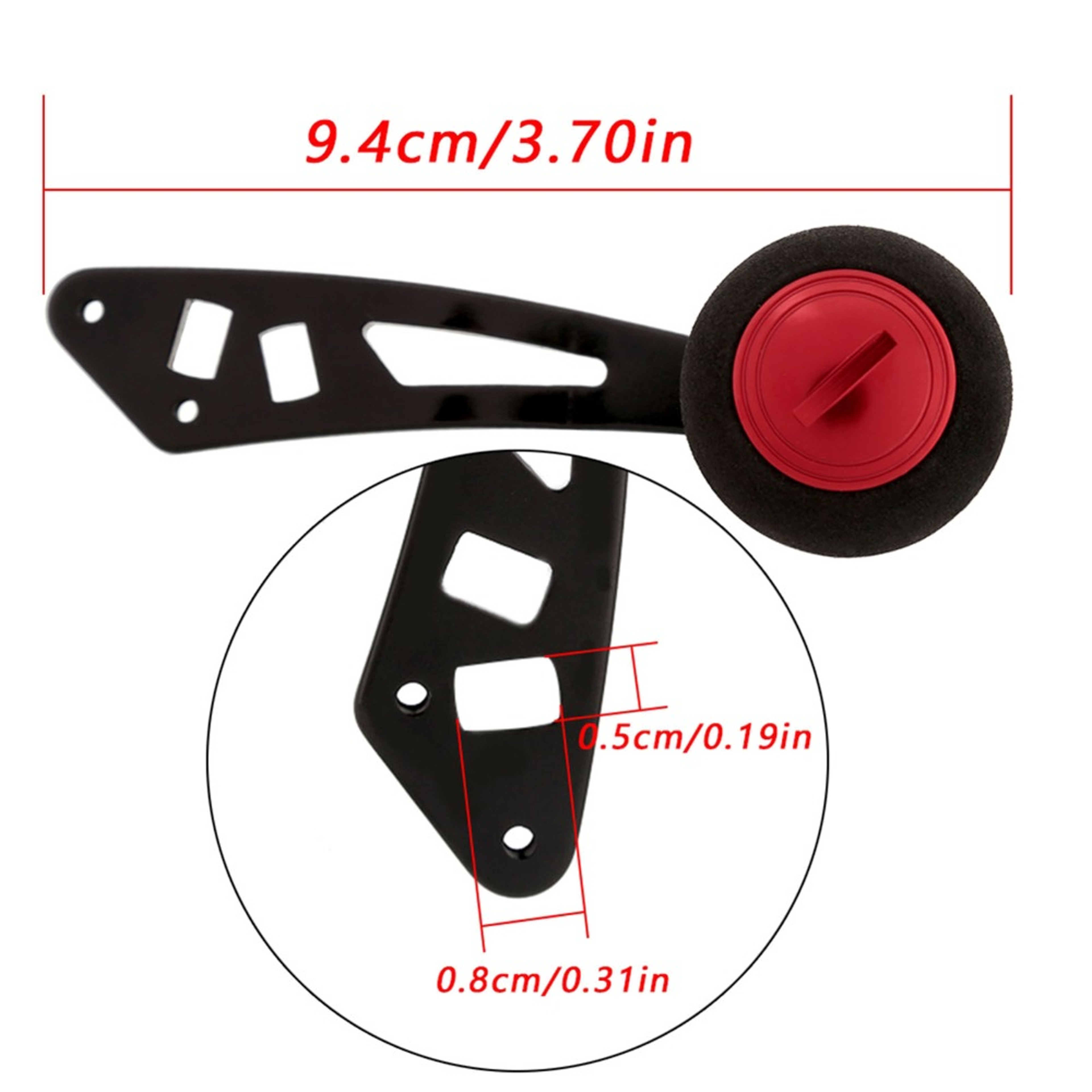 Fishing Reel Rocker Handle with Fittings, Aluminum Alloy Fishing Handle with EVA Grip – view 6