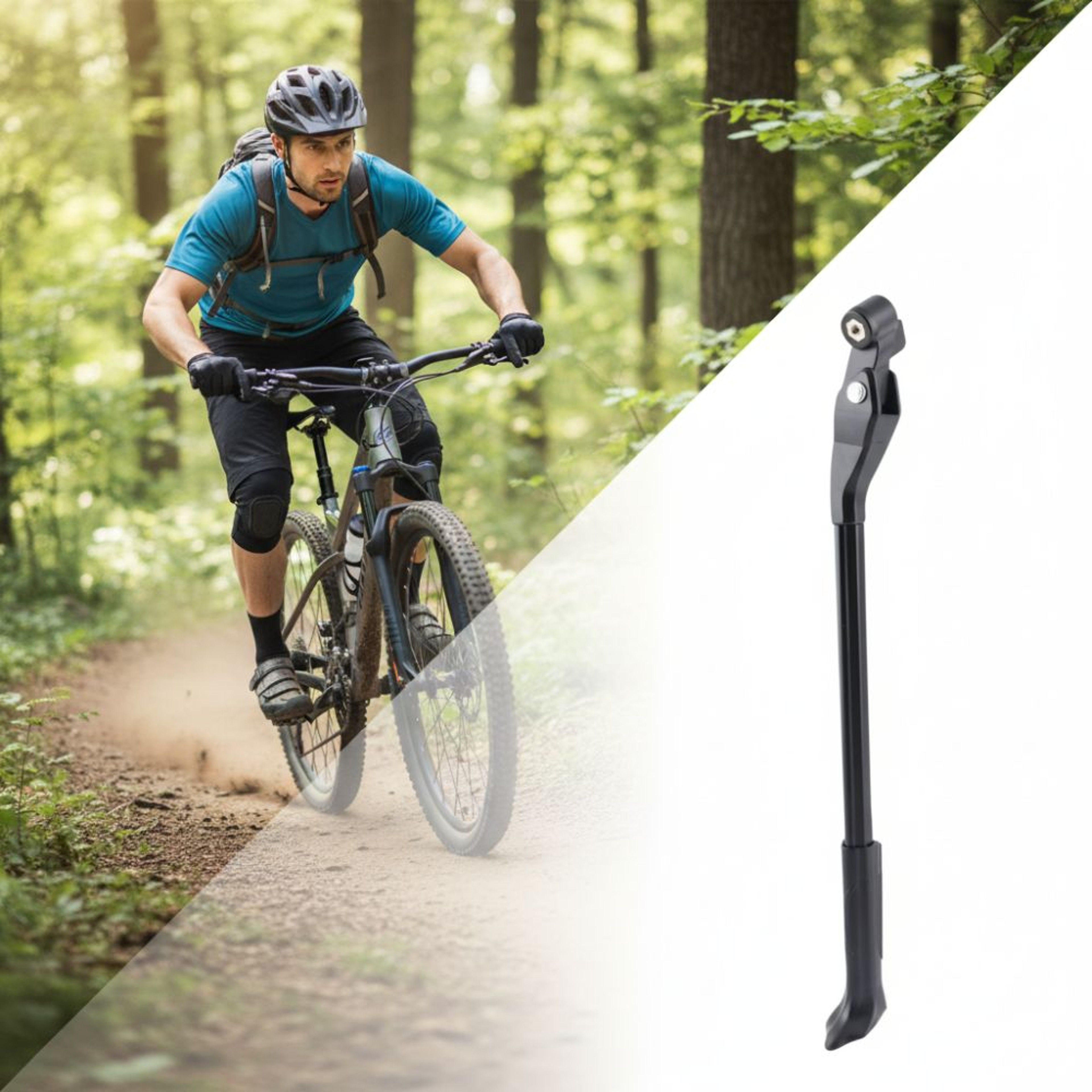 Adjustable Bicycle Kickstand, Black Aluminium Alloy, Rear Axle Mount for Bicycle – view 1