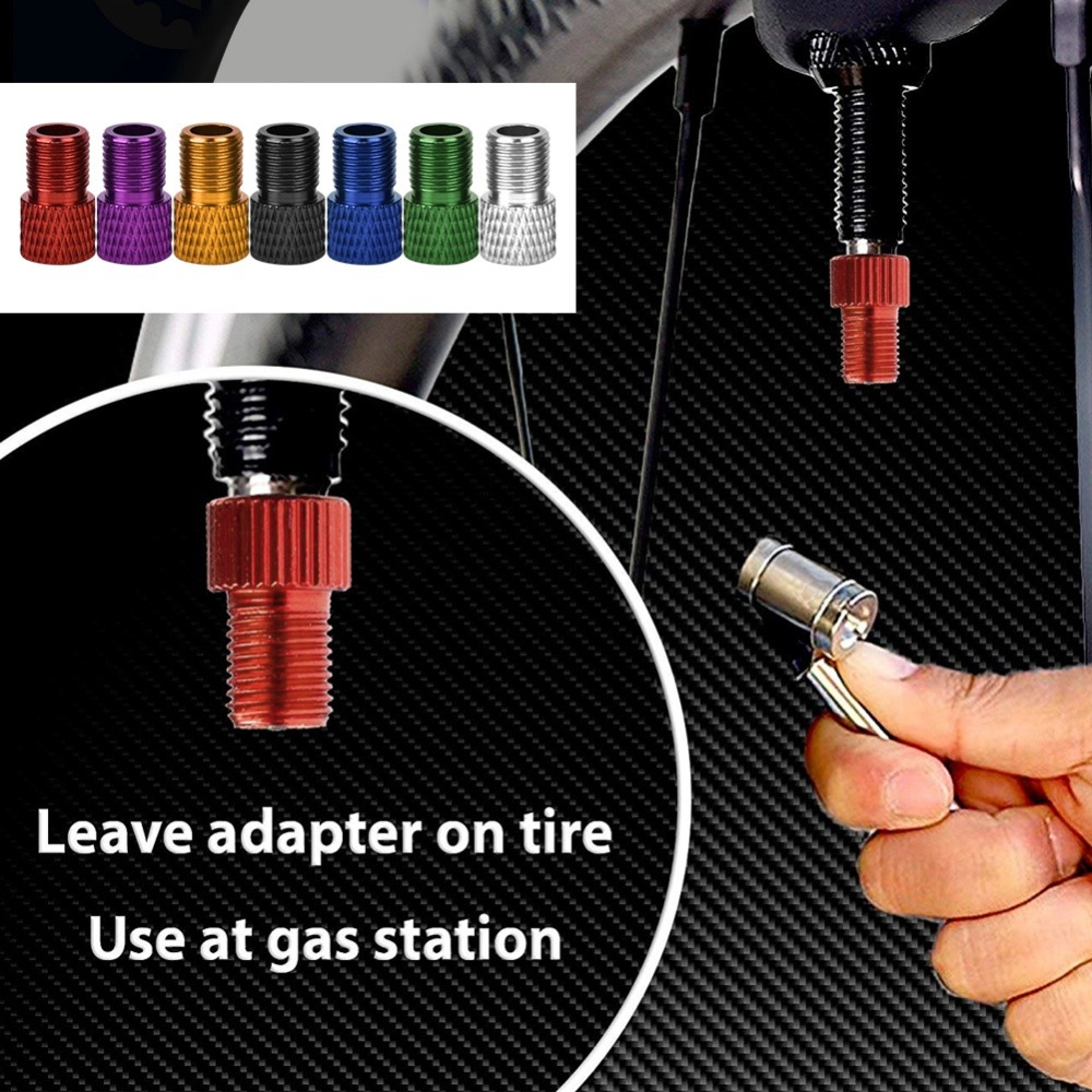 Multi-Color Alloy Bike Valve Adapter Pack, Lightweight Connect Adapter, Easy Installation – view 6
