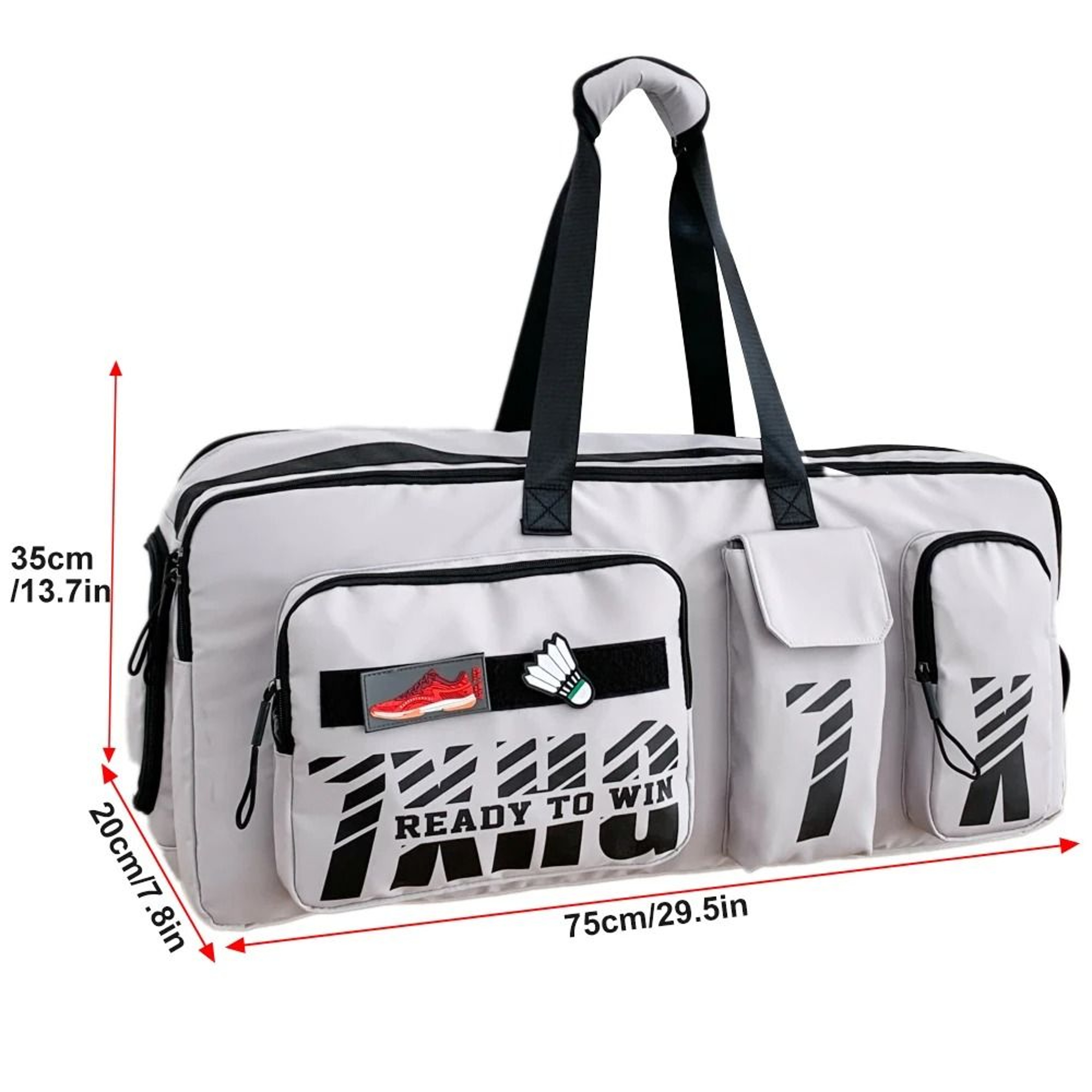 Waterproof Tennis Shoulder Bag, Multifunctional Large Capacity Badminton Racket Handbag with Shoes Compartment – view 2