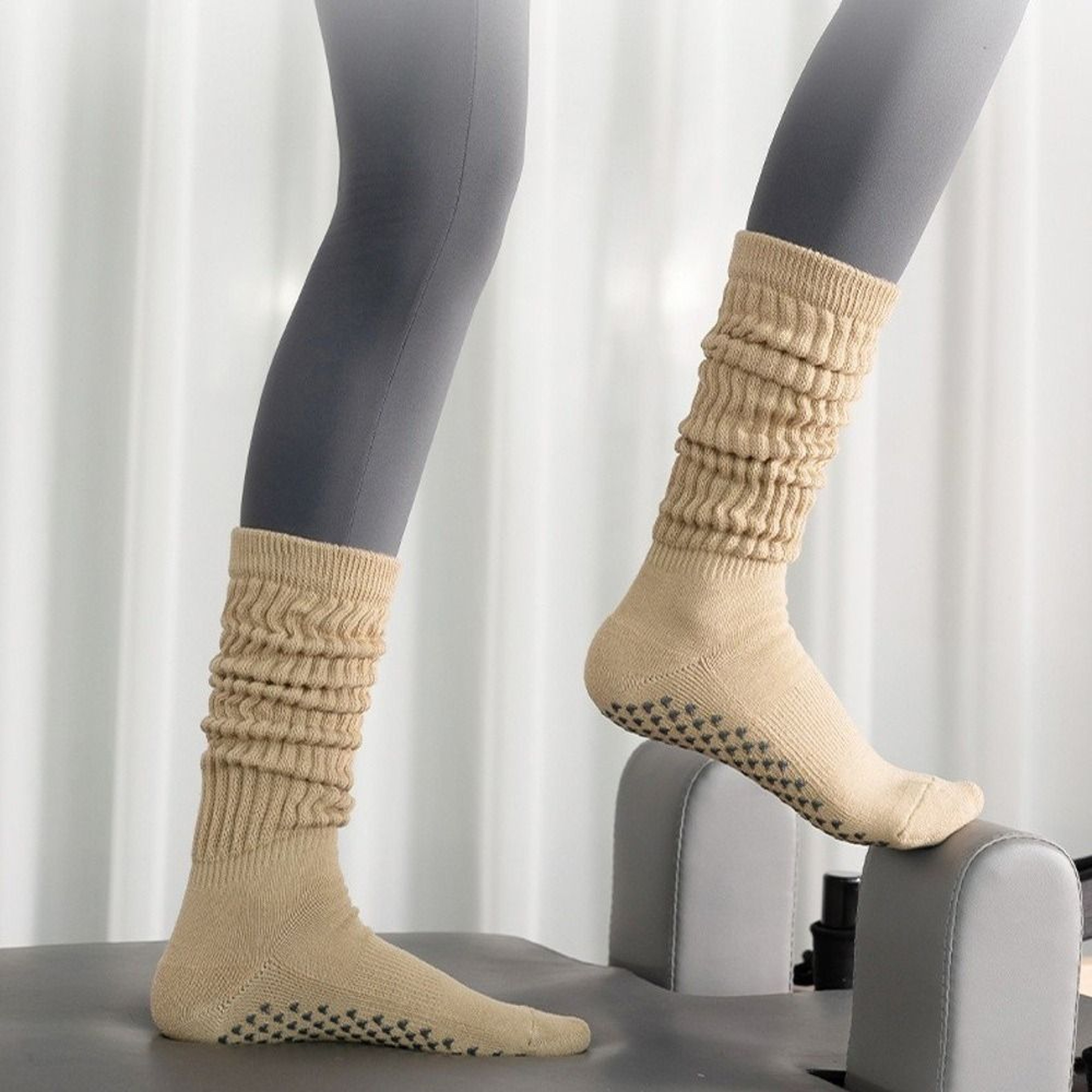 Breathable Cotton Pilates Socks with Anti Slip Silicone for Gym Workouts – view 6