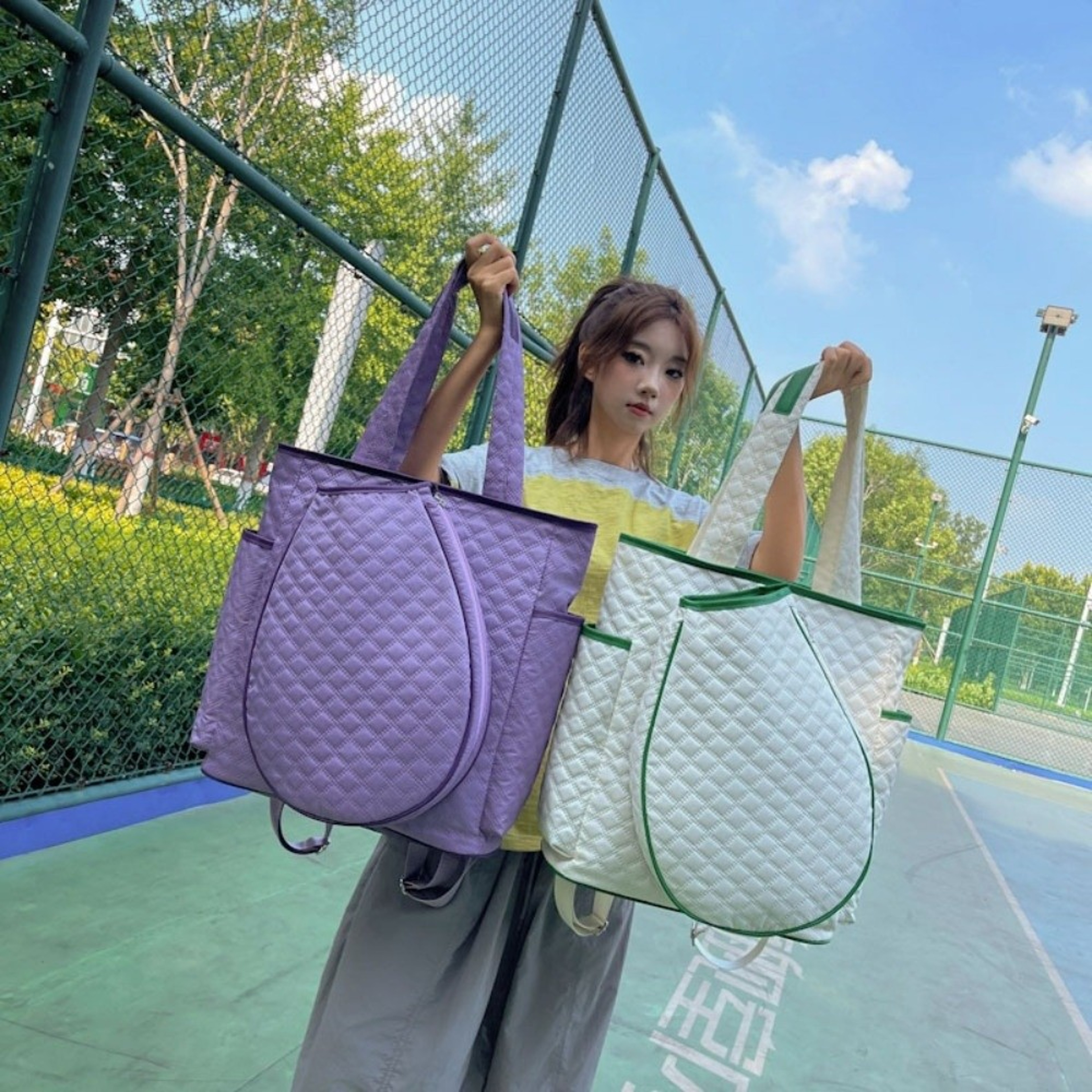 Quilted Extra-Large Badminton Backpack, Premium Lightweight Tennis Tote Bag, Durable Waterproof Tennis Bag for Women Men – view 4