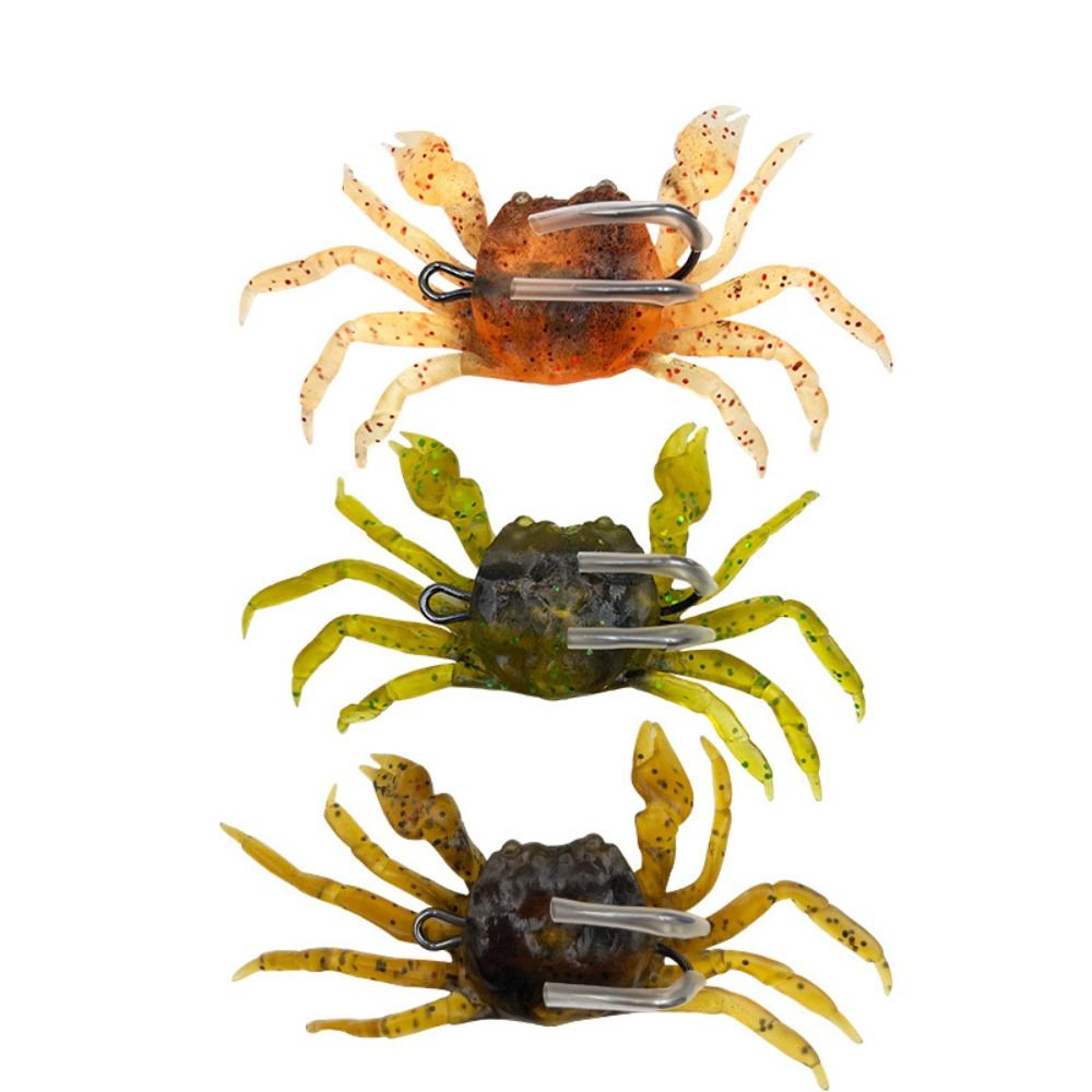 Fishing Lures Fishing, New Silicone Rubber Crab Bait, Soft Brown Green Orange Sea, Double Hook – view 3