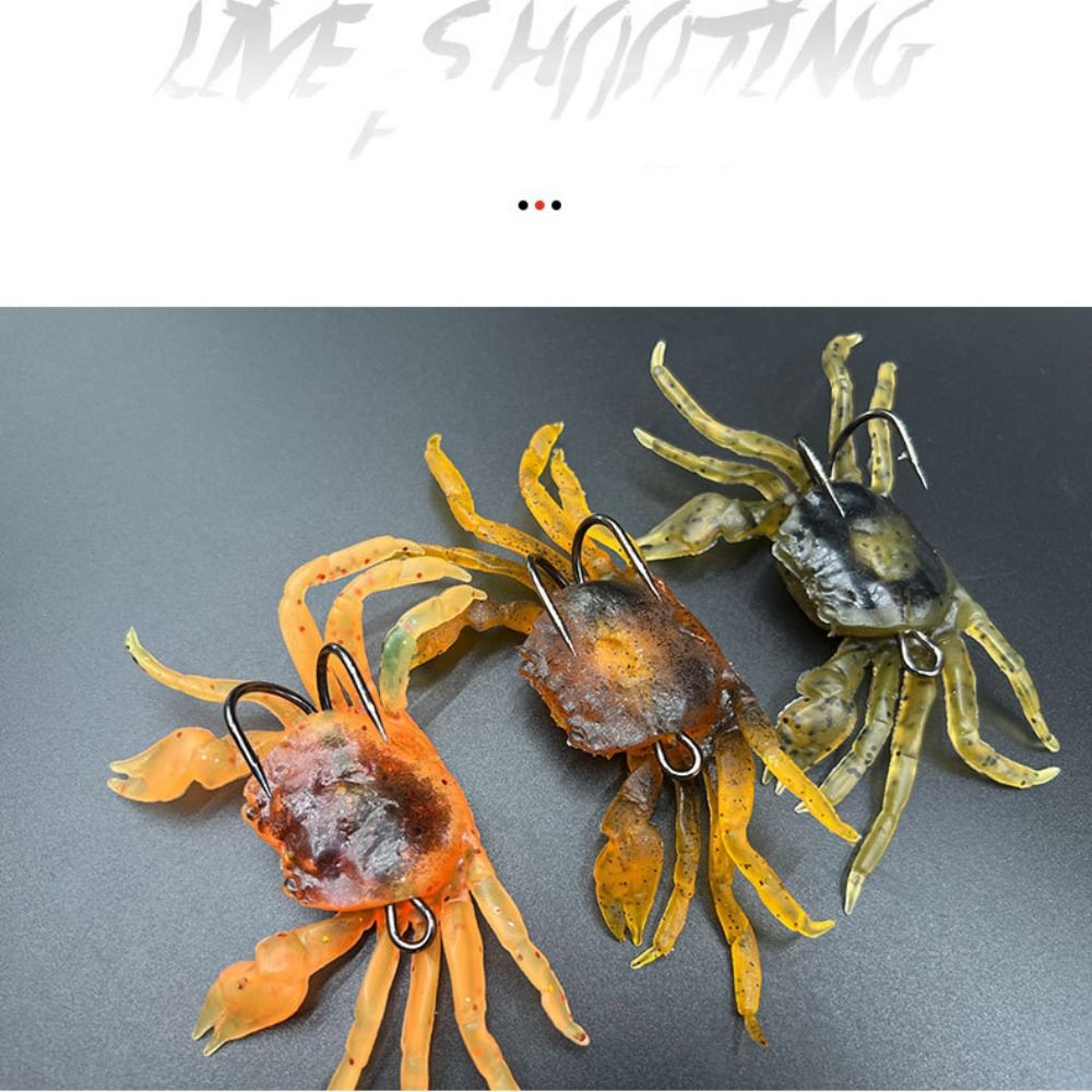 Fishing Lures Fishing, New Silicone Rubber Crab Bait, Soft Brown Green Orange Sea, Double Hook – view 5