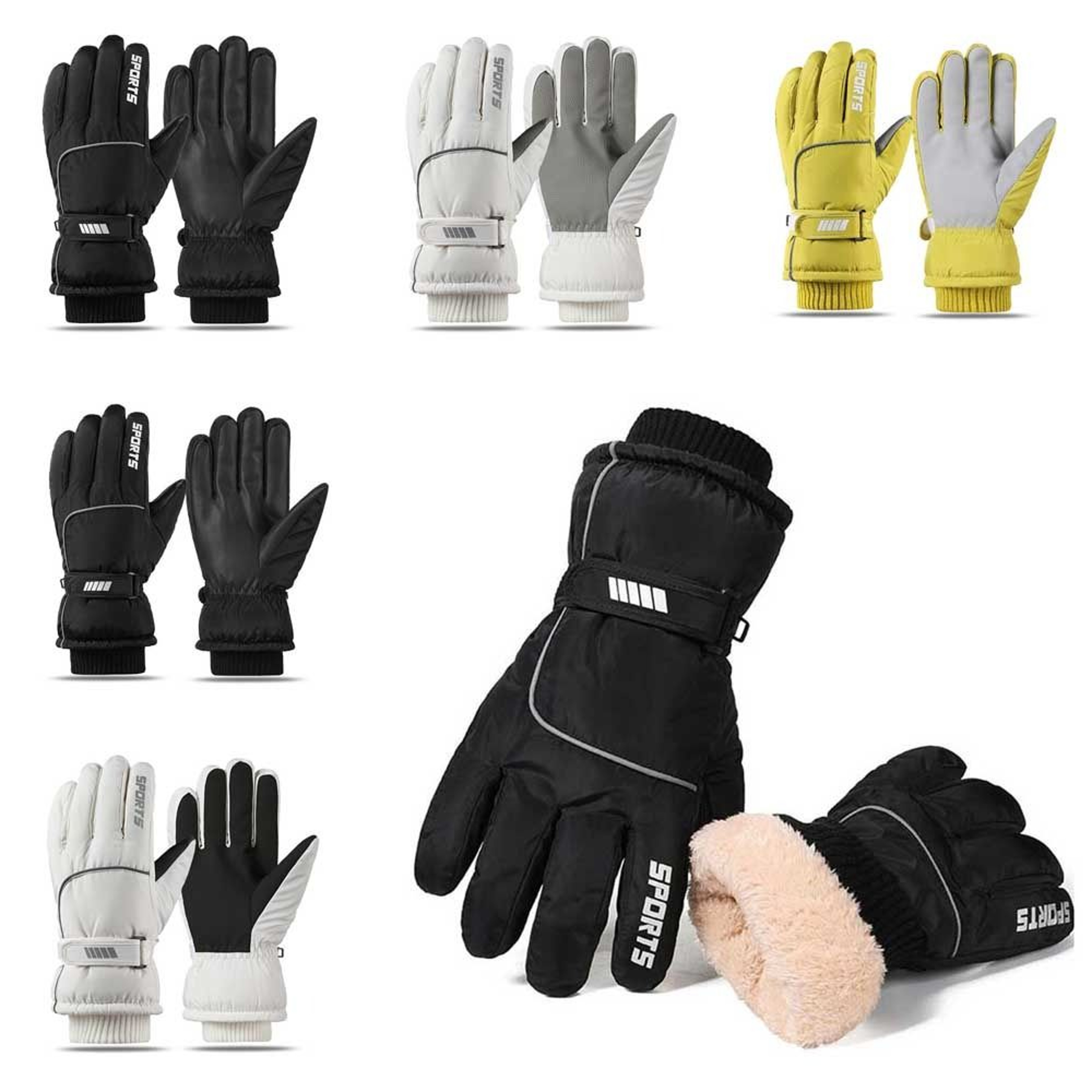Touch Screen Winter Gloves, Warm Cotton Oxford Gloves for Outdoor Cycling Skiing – view 3