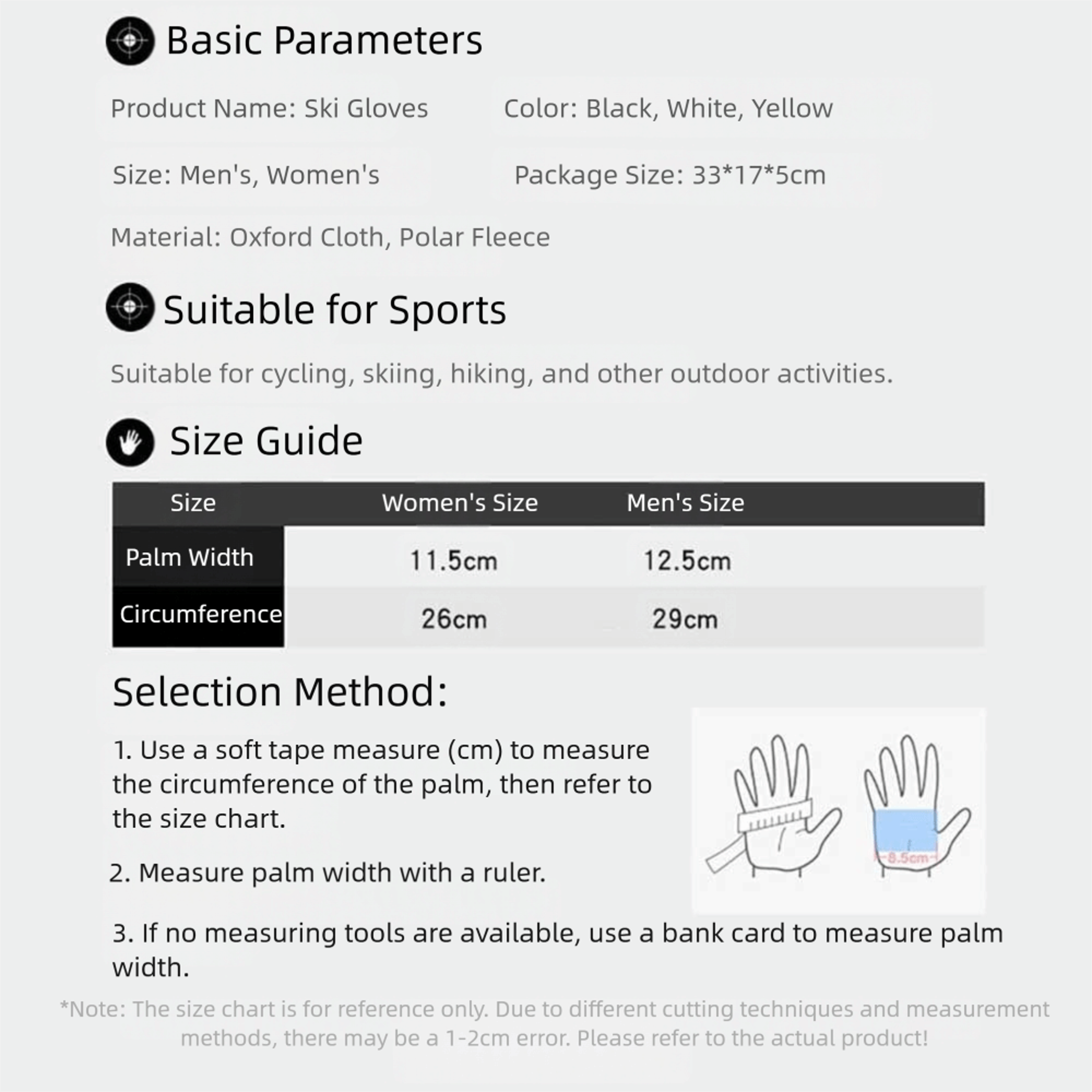 Touch Screen Winter Gloves, Warm Cotton Oxford Gloves for Outdoor Cycling Skiing – view 6