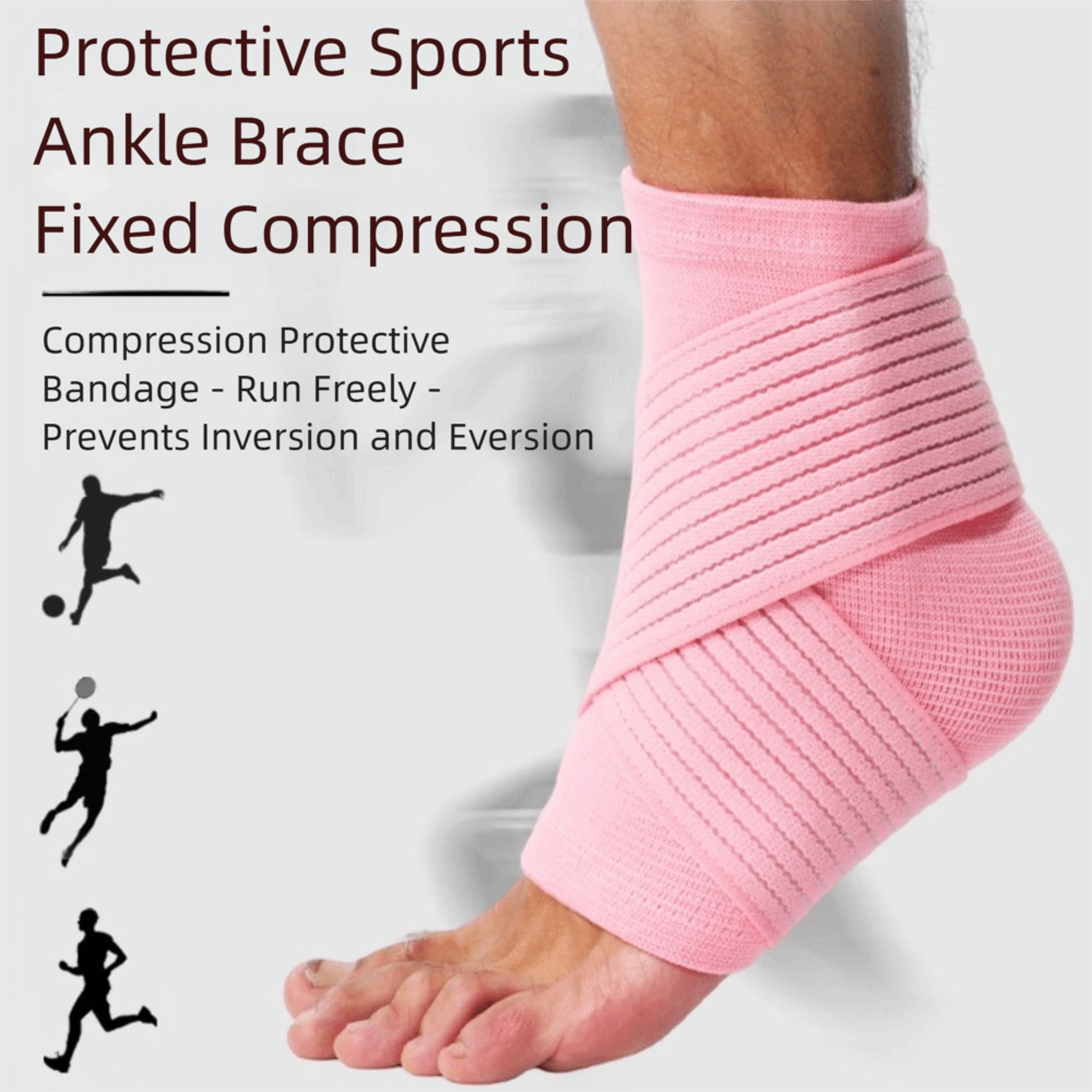 High Elastic Pain Relief Sport Ankle Brace with Adjustable Strap, Breathable Compression Socks for Sprain – view 3