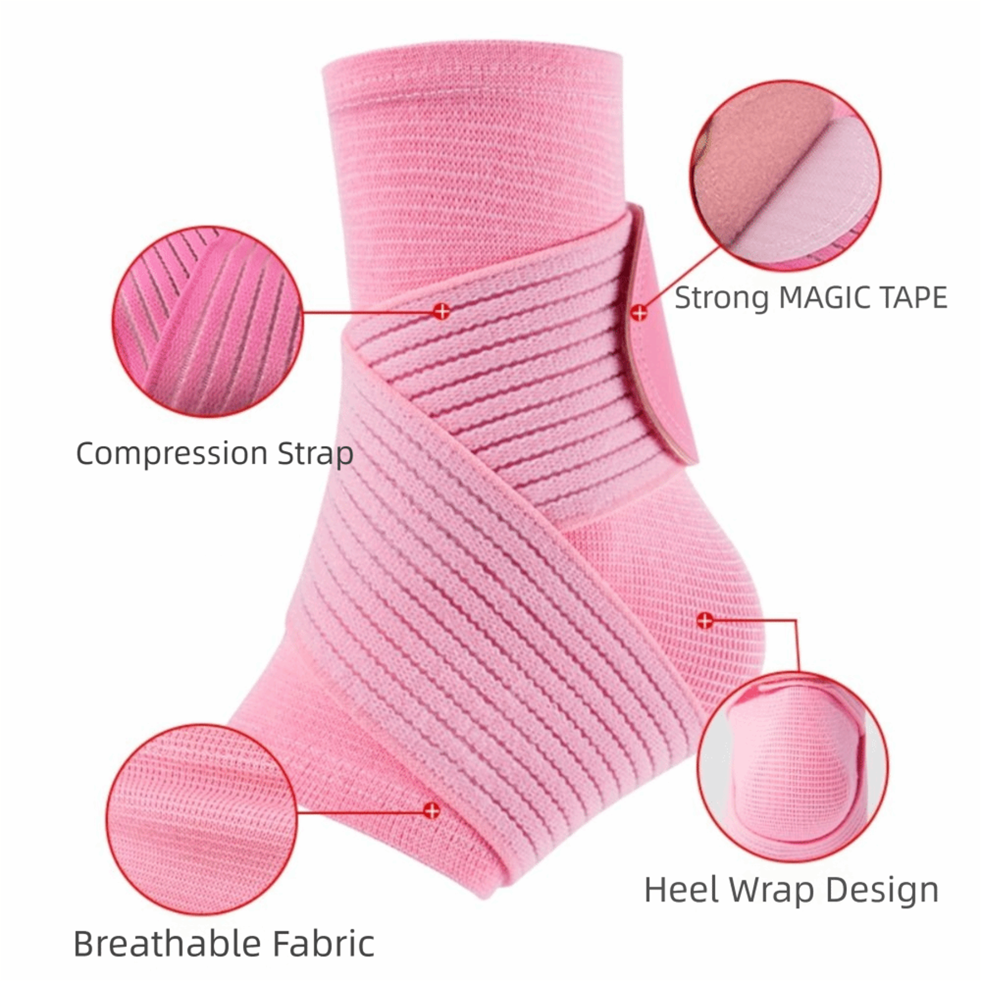 High Elastic Pain Relief Sport Ankle Brace with Adjustable Strap, Breathable Compression Socks for Sprain – view 5