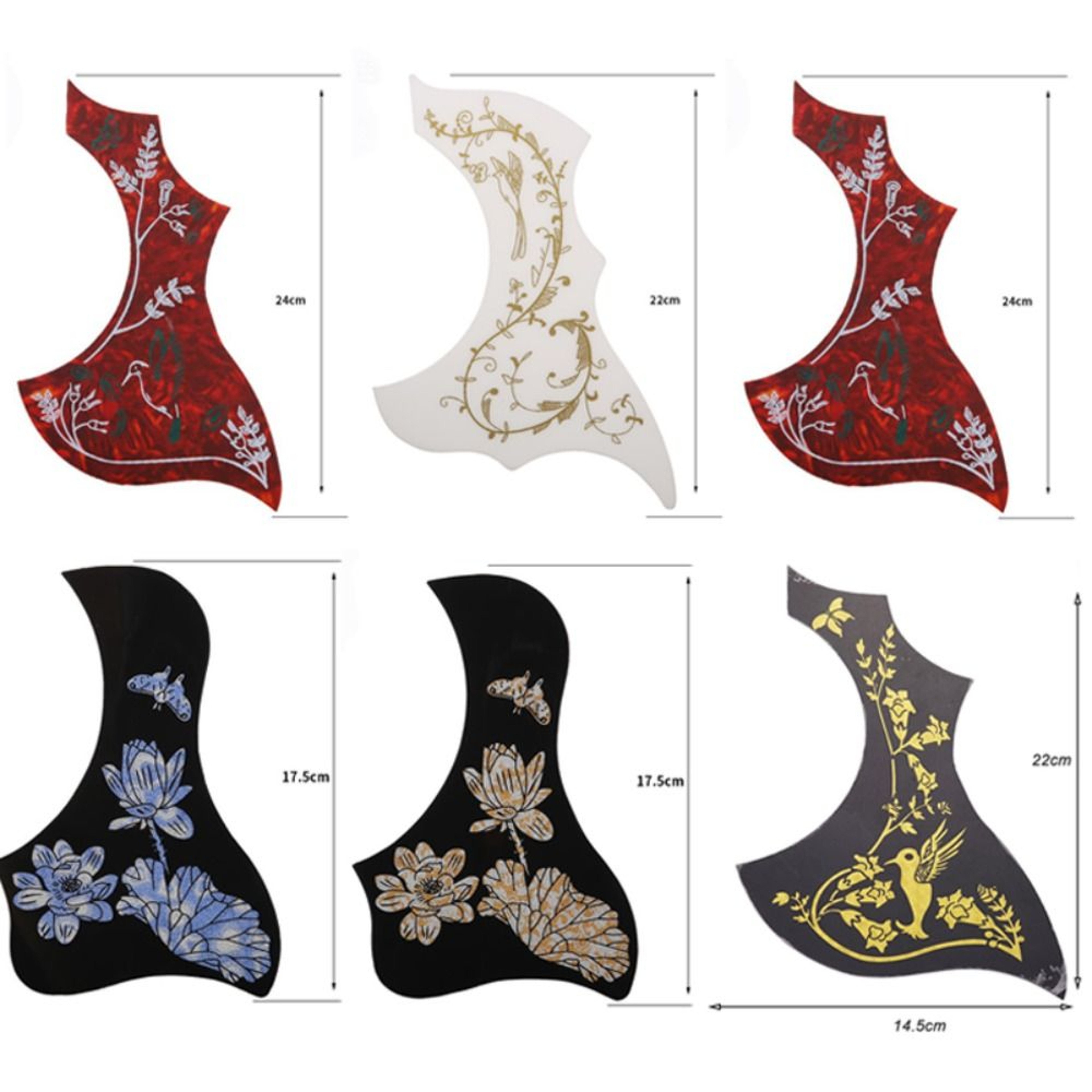 Folk Acoustic Guitar Pickguard New Selfadhesive ABS Printed Pattern DIY Scratch Plate Guitar Access 6