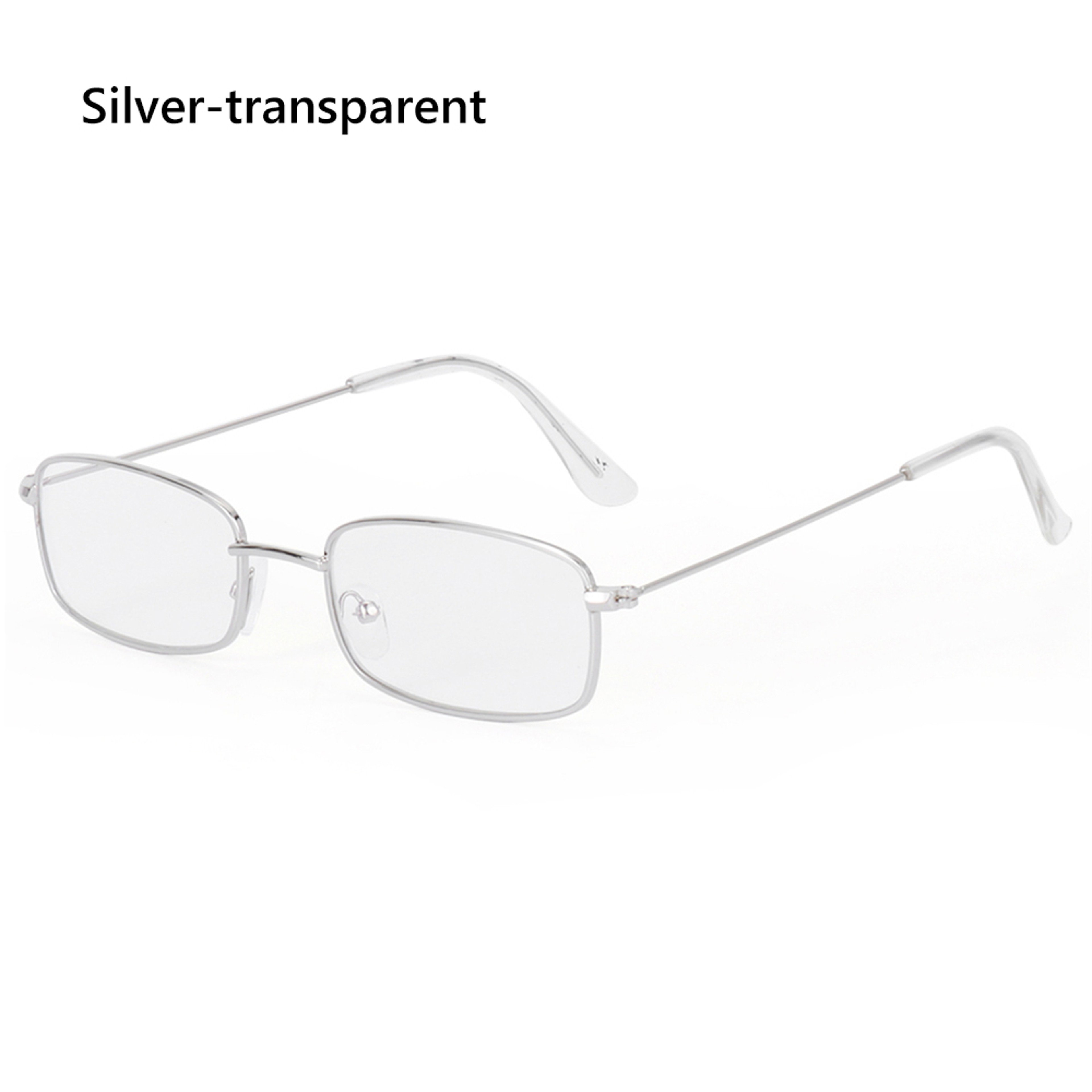 Vintage Rectangle Sunglasses, Classic Clear Lens Eyewear, Small Oval Women's Metal Sun Glasses Shades – view 10