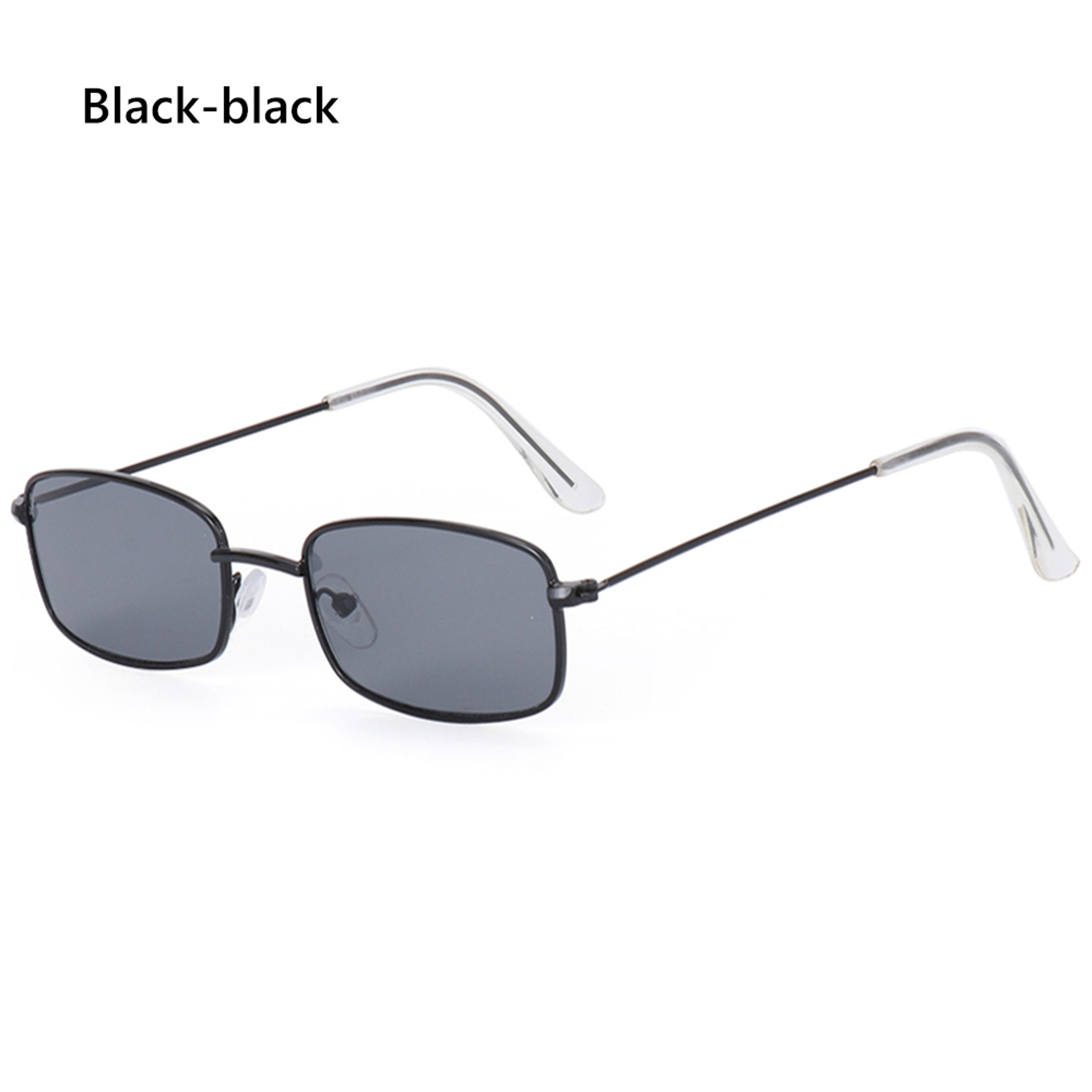 Vintage Rectangle Sunglasses, Classic Clear Lens Eyewear, Small Oval Women's Metal Sun Glasses Shades – view 14