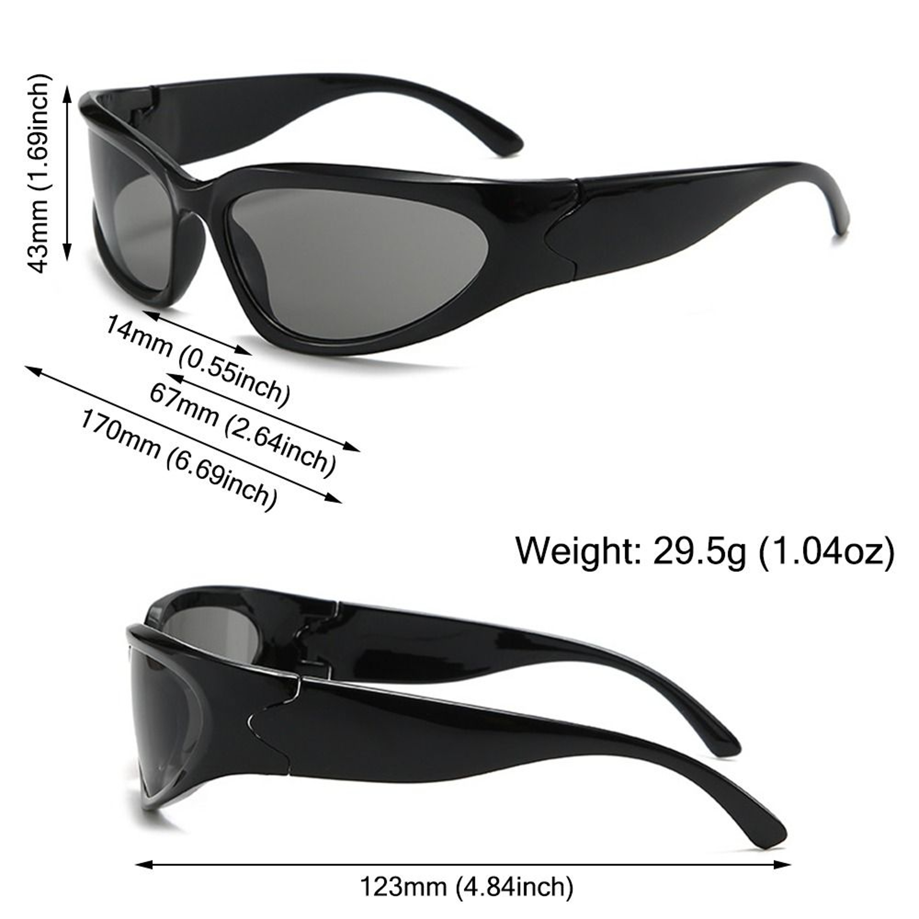 Futuristic Sun Glasses, Cycling Sunglasses with UV Protection, Sports Eyewear for Street Shooting – view 6