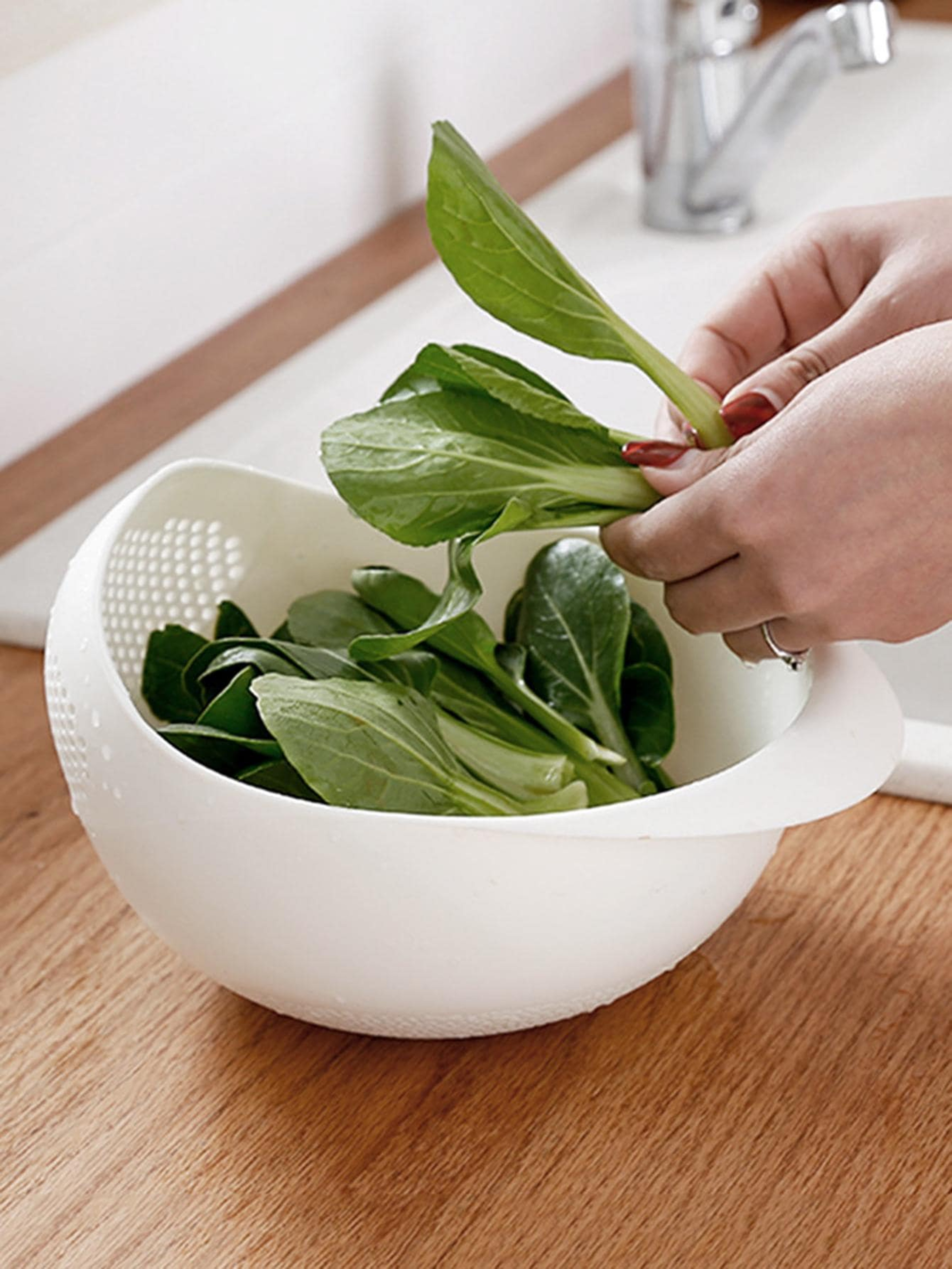 Washing Drain Basket With Handle Colander Rice Bowl Drain Basket Fruit Bowl Home Kitchen Organizer 4