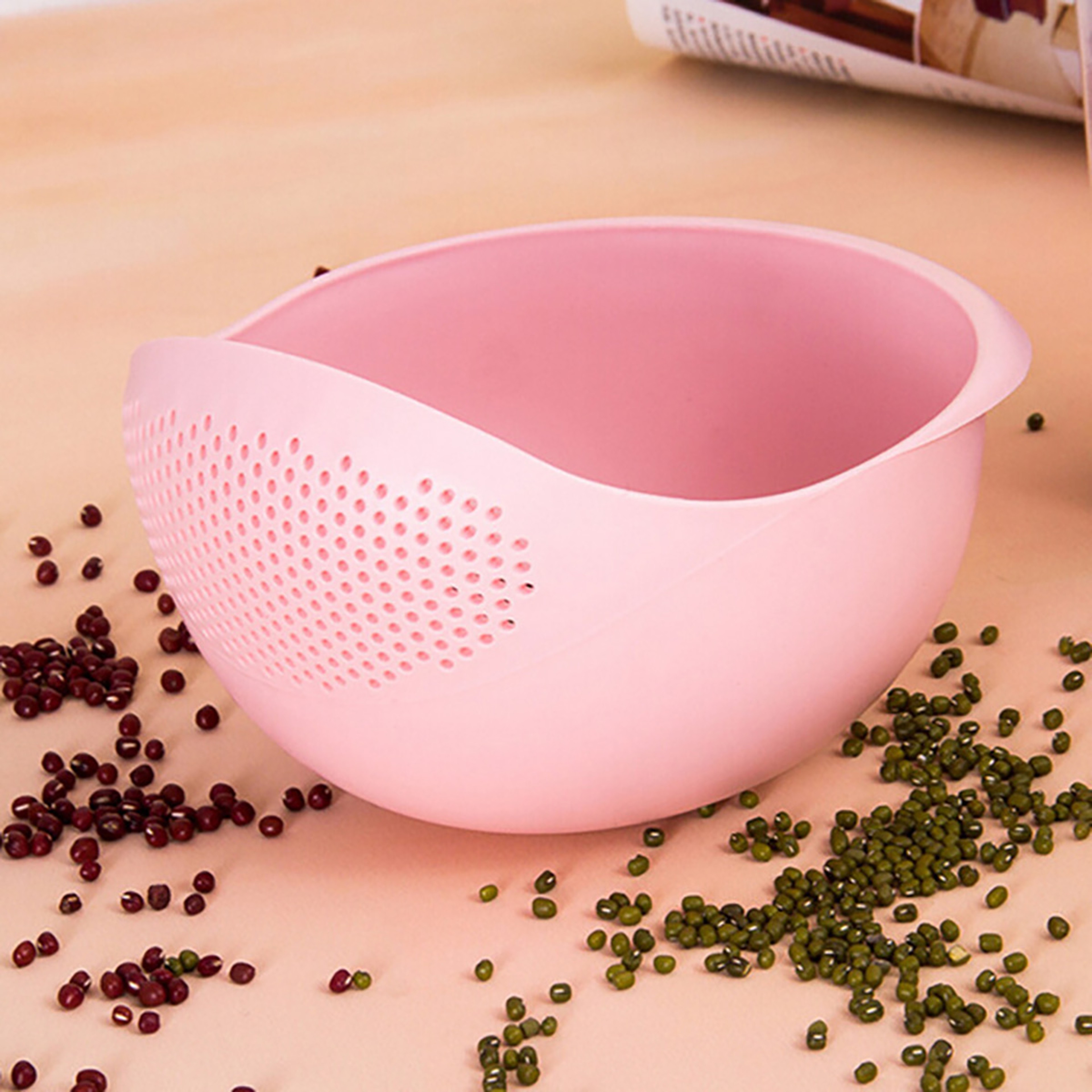 Washing Drain Basket With Handle Colander Rice Bowl Drain Basket Fruit Bowl Home Kitchen Organizer 8