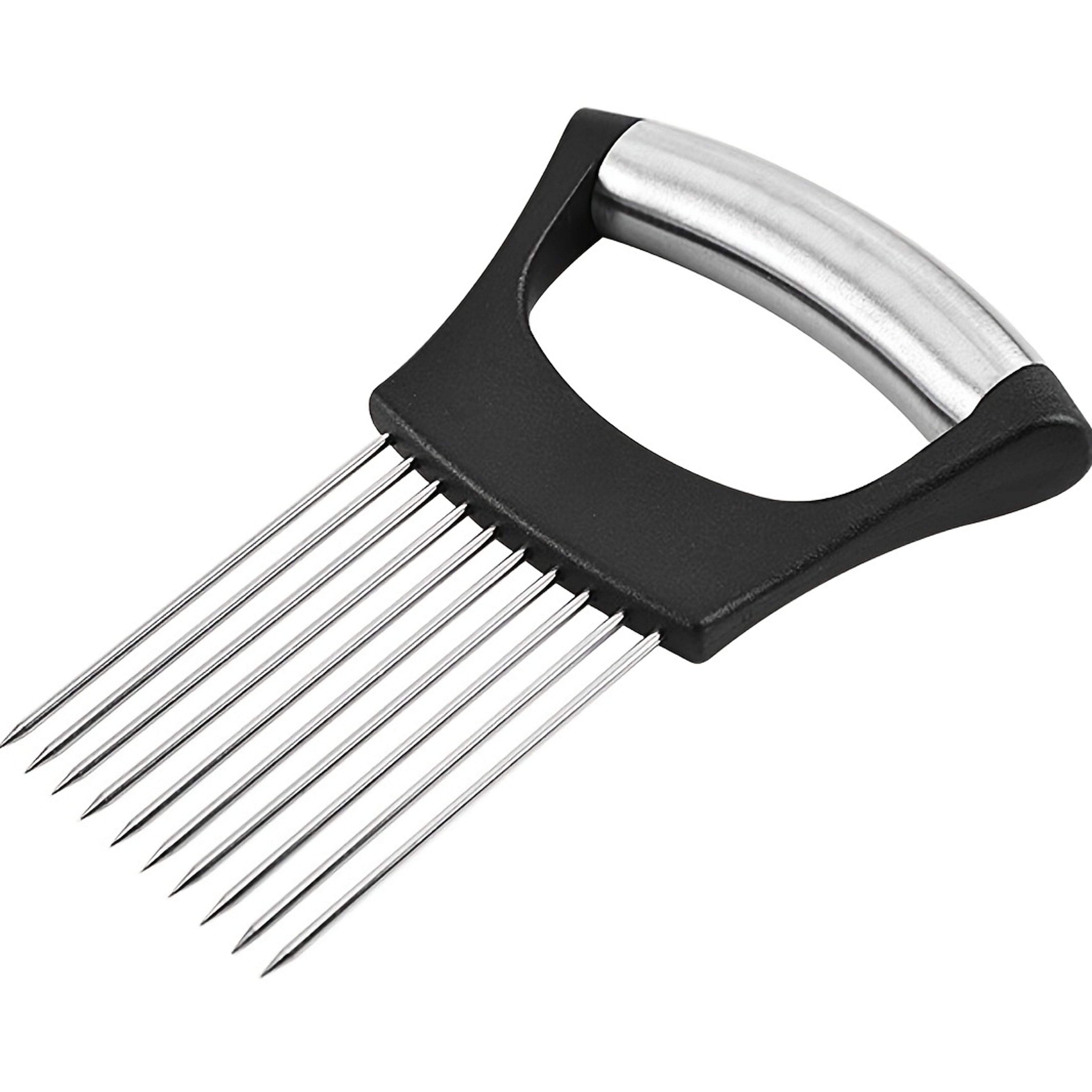 Full Grip Stainless Steel Onion Slicer Holder, Vegetable Potato Lemon Cutting Tool, Multipurpose Meat Tenderizer – view 6