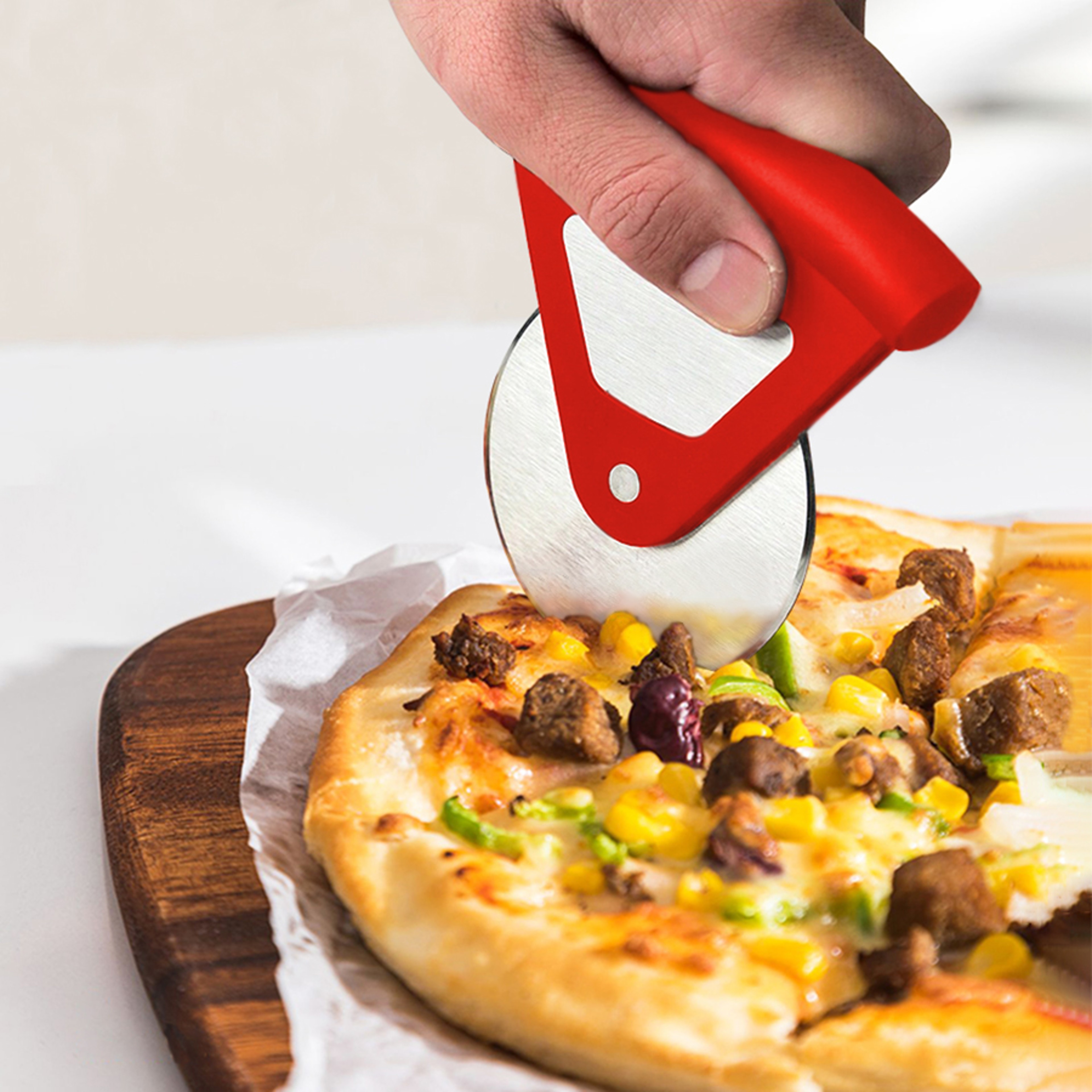 Creative Circular Arc Handle Pizza Cutter, Stainless Steel Pizza Cake Cutter, Kitchen Baking Tool – view 4