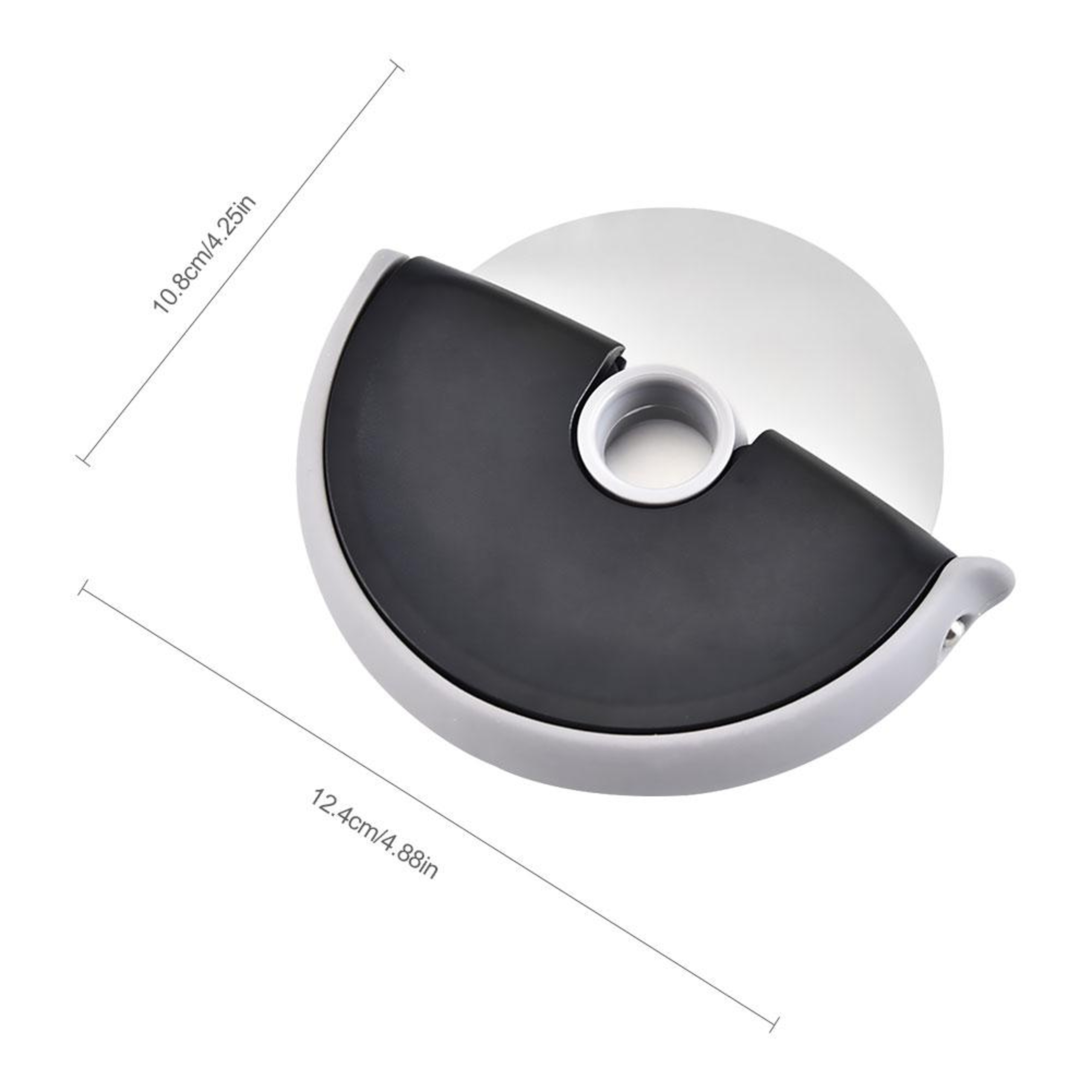 Stainless Steel Roller Round Wheel Cutting Knife For Pizza, Dough Pizza Slicer Cutter, Pastry Baking With Lid Kitchen – view 6