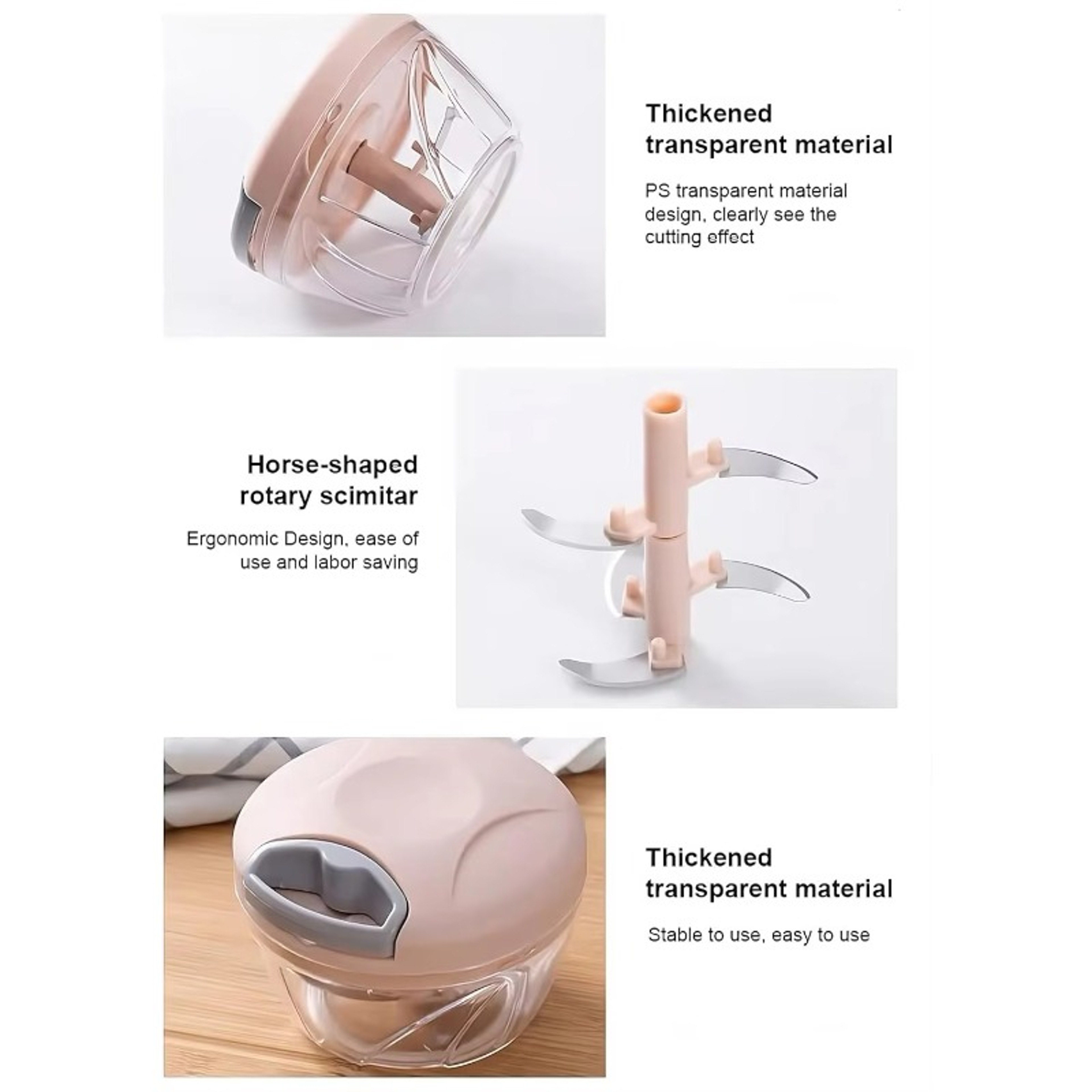tainless Steel Garlic Cutter, Manual Rope Pulling Vegetable Chopper, Good Kitchen Helper – view 5