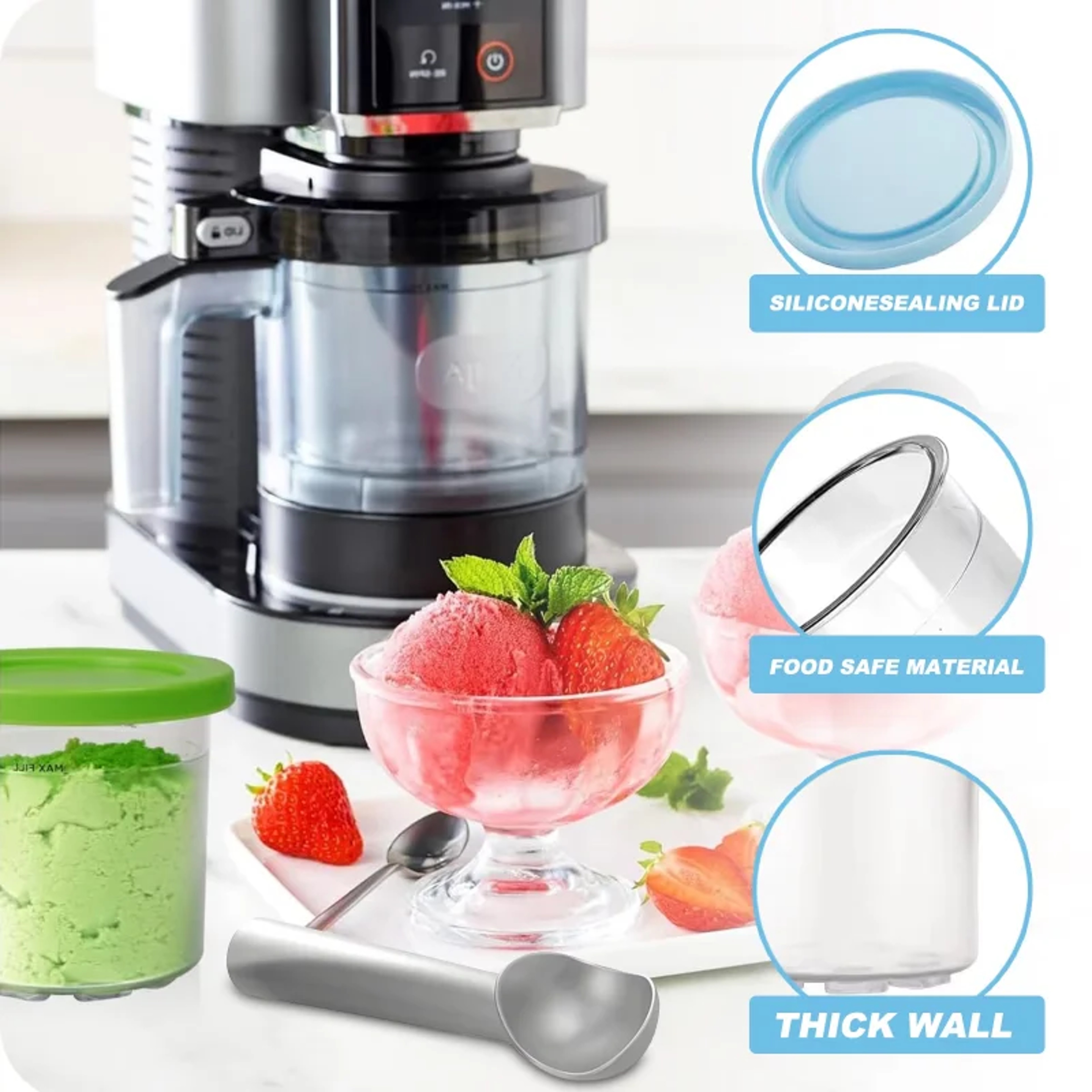Ninja Creami Ice Cream Pints With Lids Ice Cream Containers For Homemade Treats 2