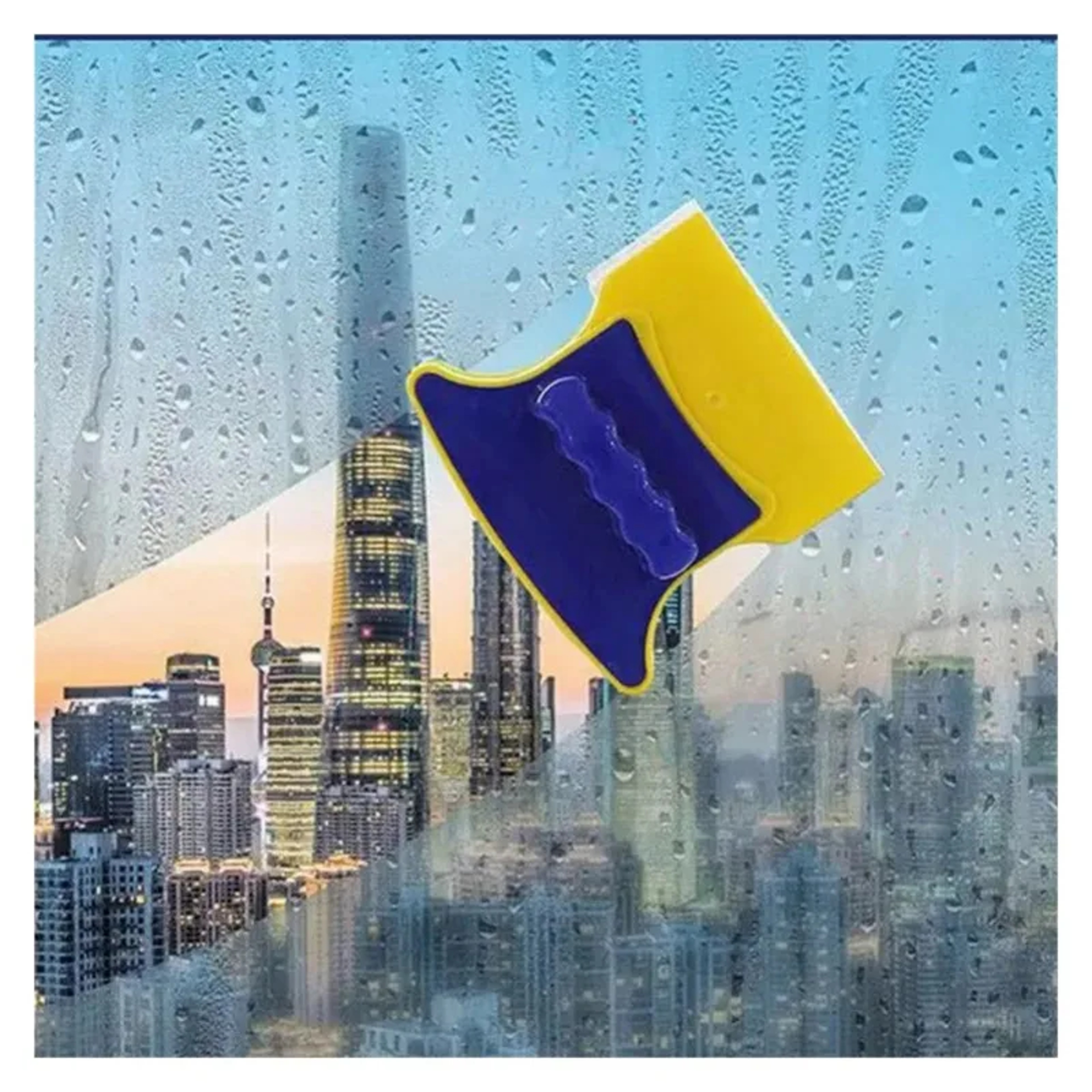 Double Sided Wiper Magnetic Glass Cleaner, Household Cleaning with Rope Safety String for Bathroom Window Washing – view 2