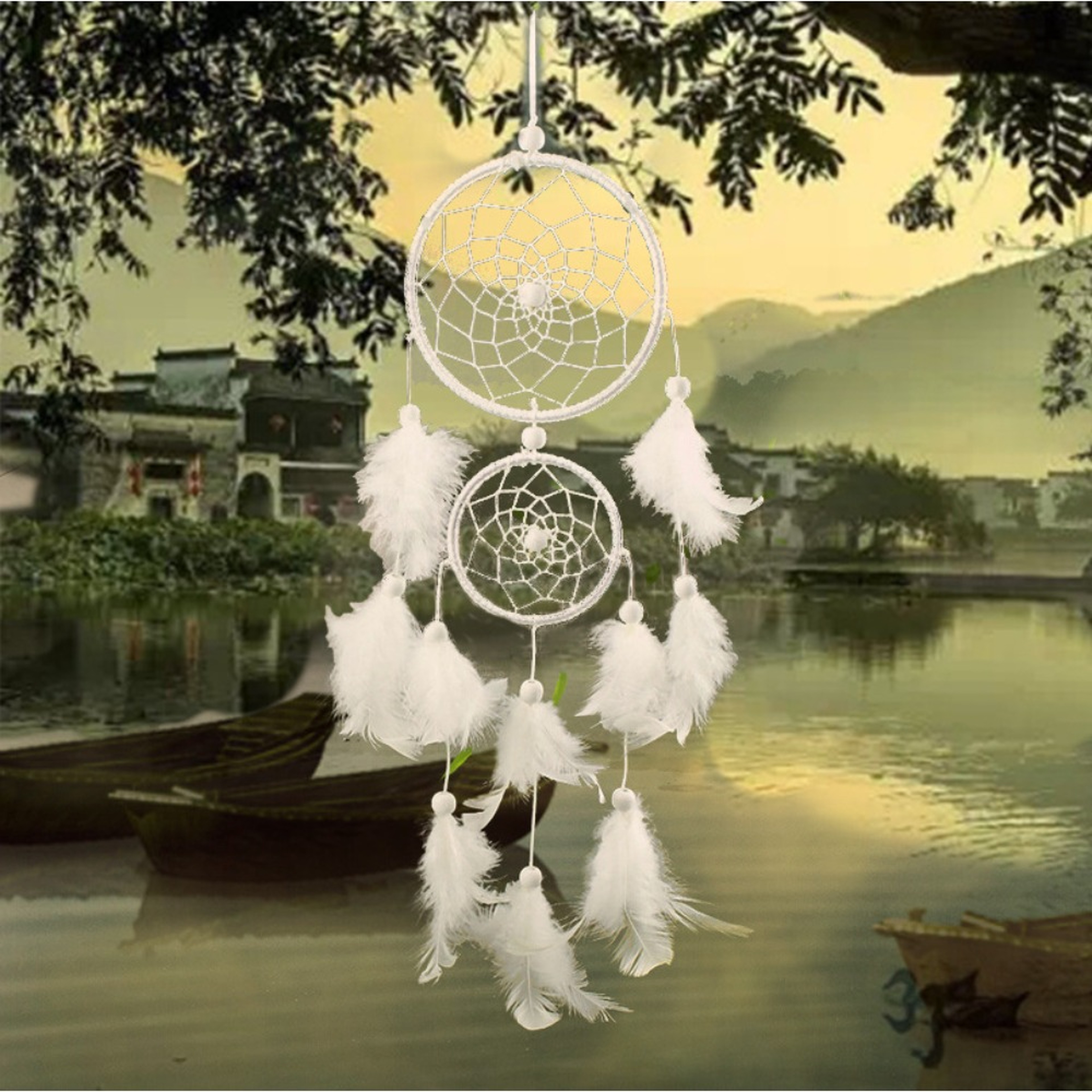 Boho Room Decoration Large Nordic Style Dream Catcher With Wind Chimes Home Decorative Ornament For 0