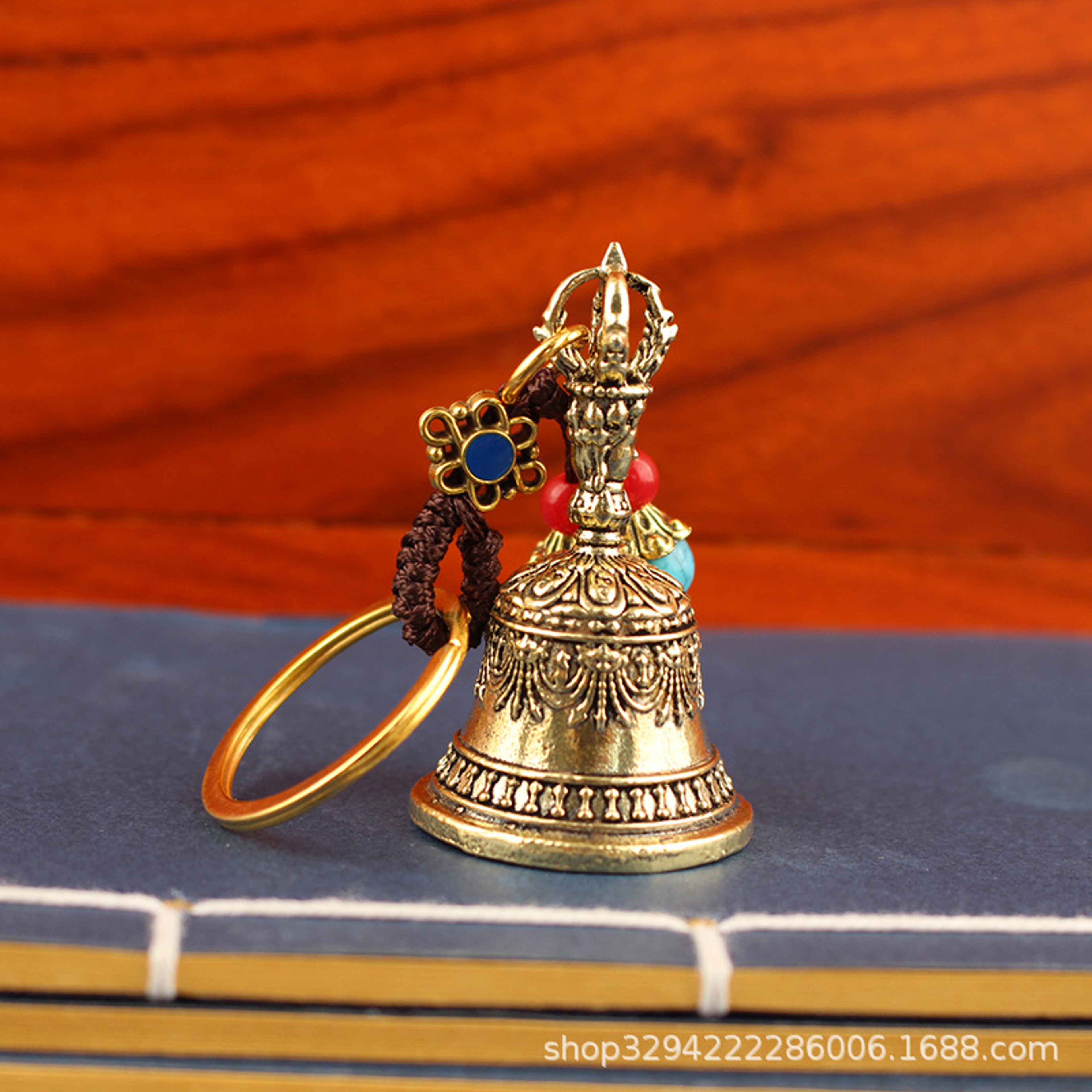 Tibetan Bronze Bell Brass Handicraft Diecasting Drop Bell Key Car Button Wind Bell Creative Gift 6