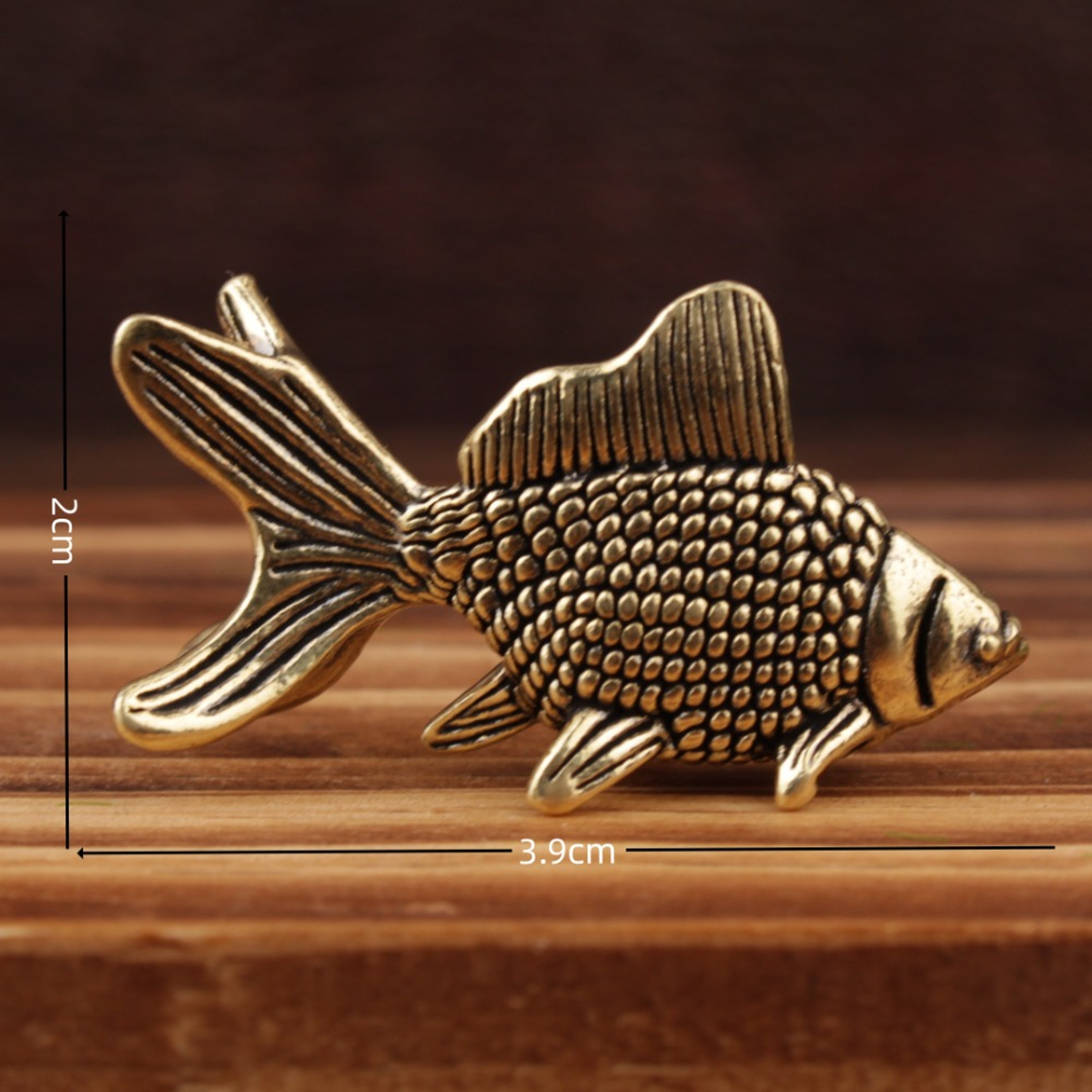 Lucky Animal Statue Miniatures Ornament Brass Goldfish Figurines Tea Pet Cute Gifts Desk Decoration – view 5