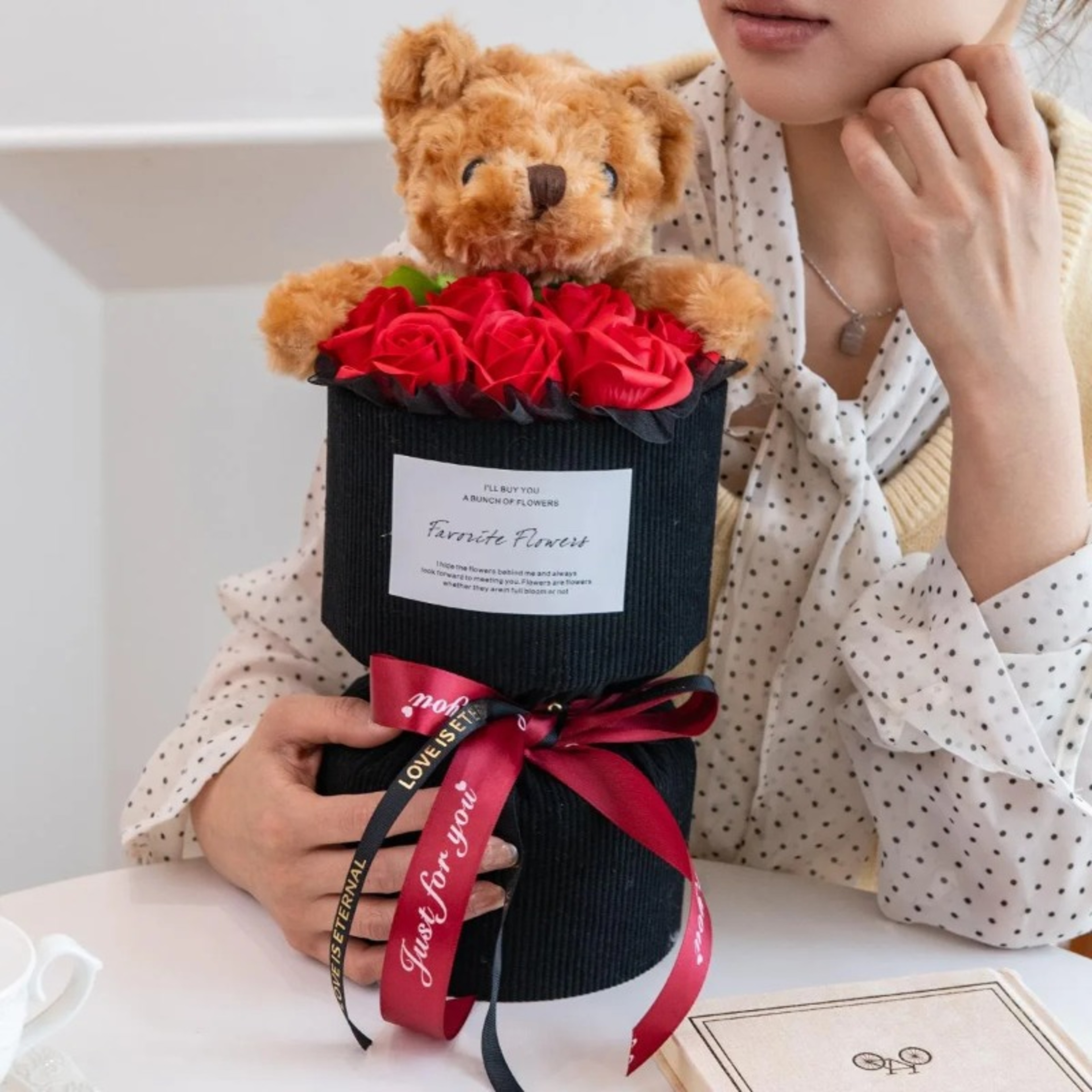 Mini Cute Bear Artificial Rose for Wedding Party, Romantic Valentine's Day Gift for Her, Birthday Home Decor, Girlfriend – view 5