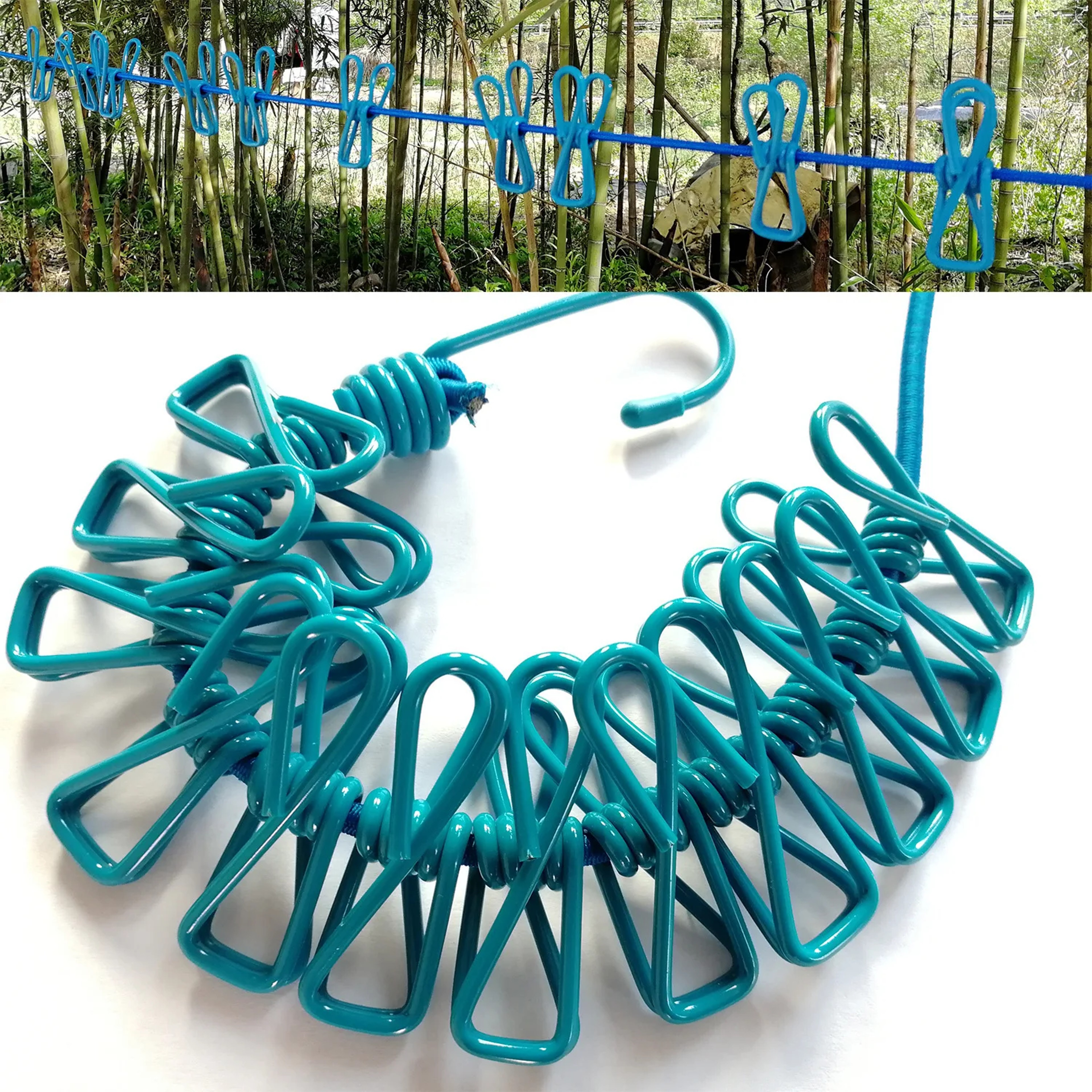 Vibrant Elastic Clips for Camping, RV, Beach, Travel & Dormitory – Lightweight & Portable – view 1
