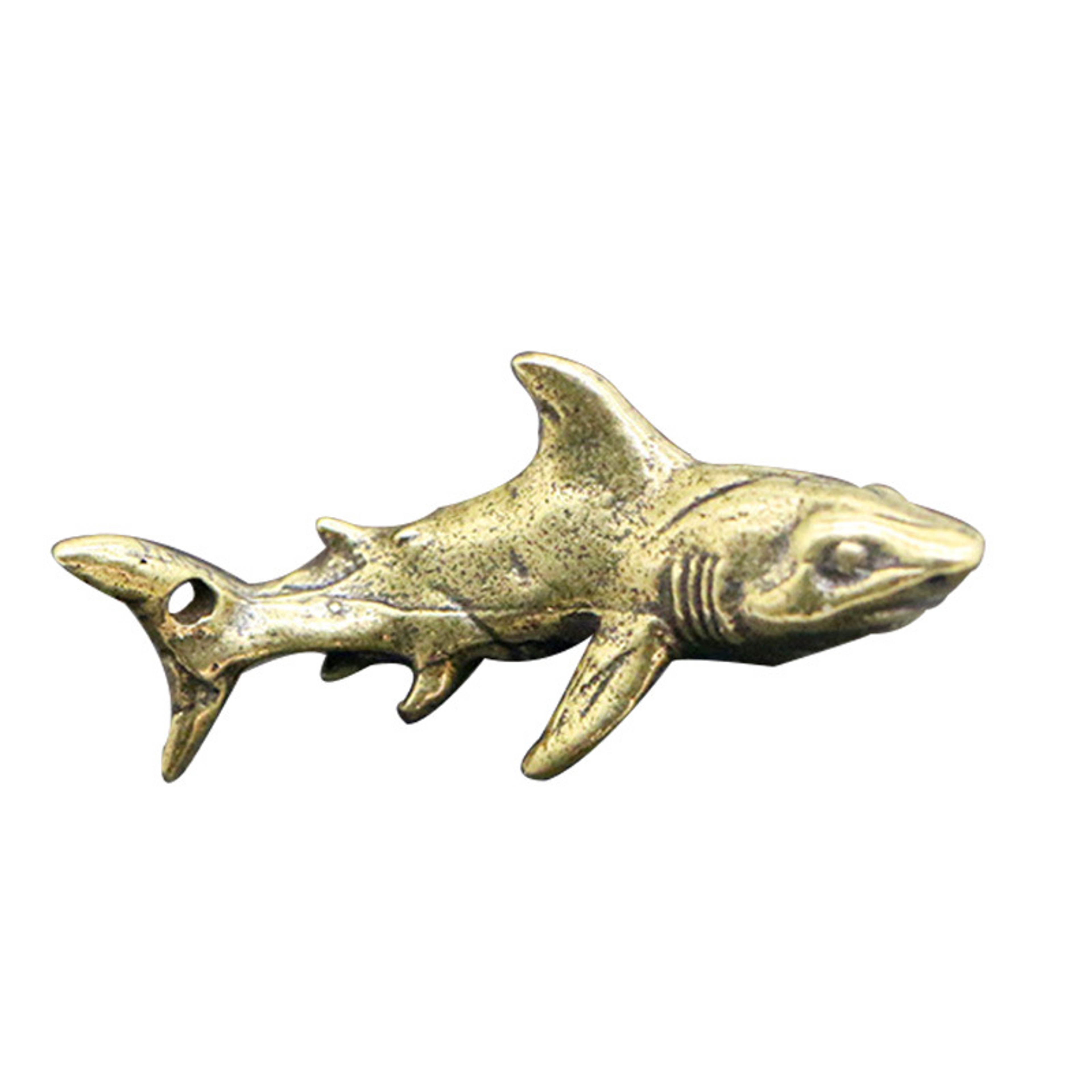 Nautical Decor Statues, Vintage Solid Brass Whale Figurine, Gift Child Ornament – view 5