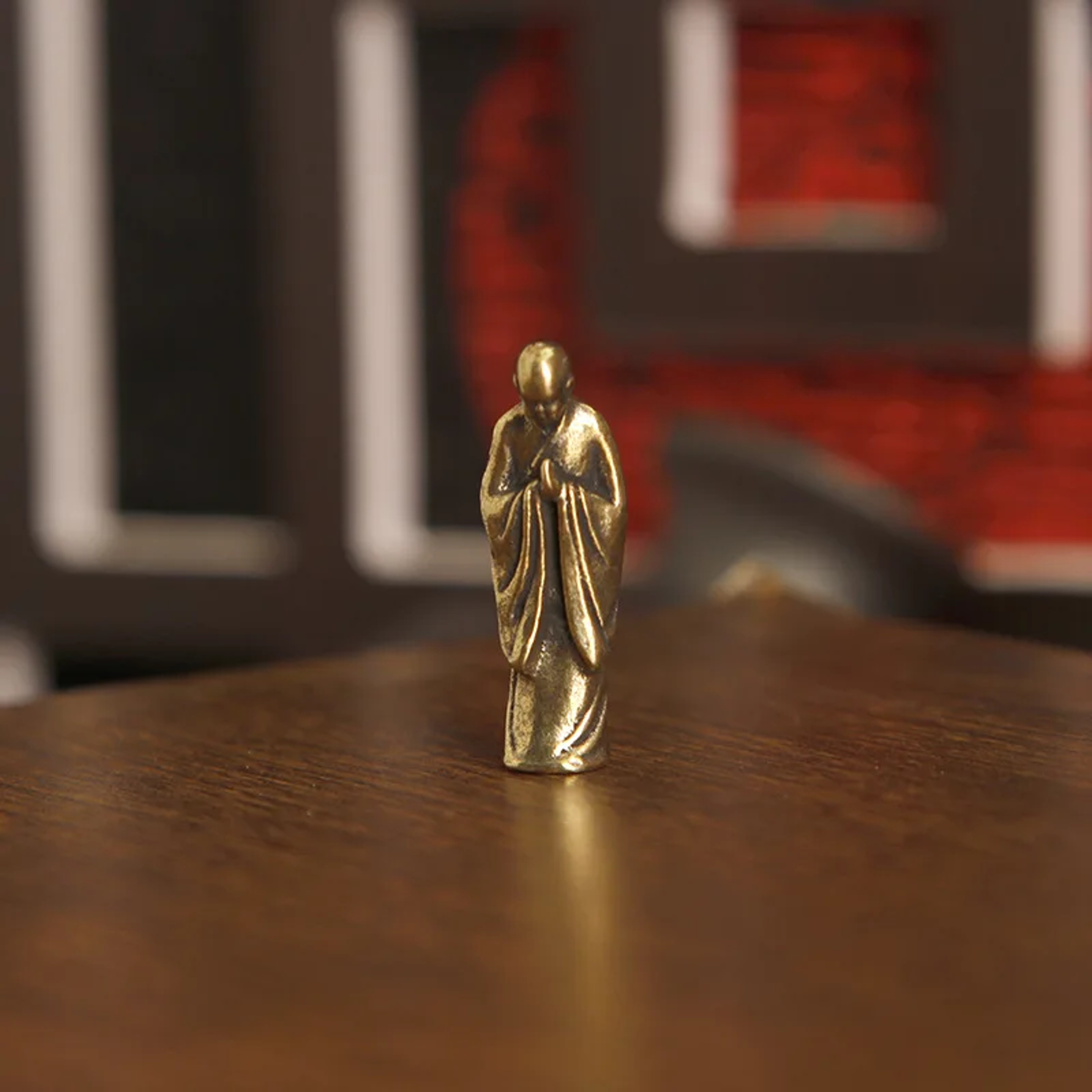Mini Desktop Ornament Vintage Brass Fisherman On Bridge For Home Office Decoration 8