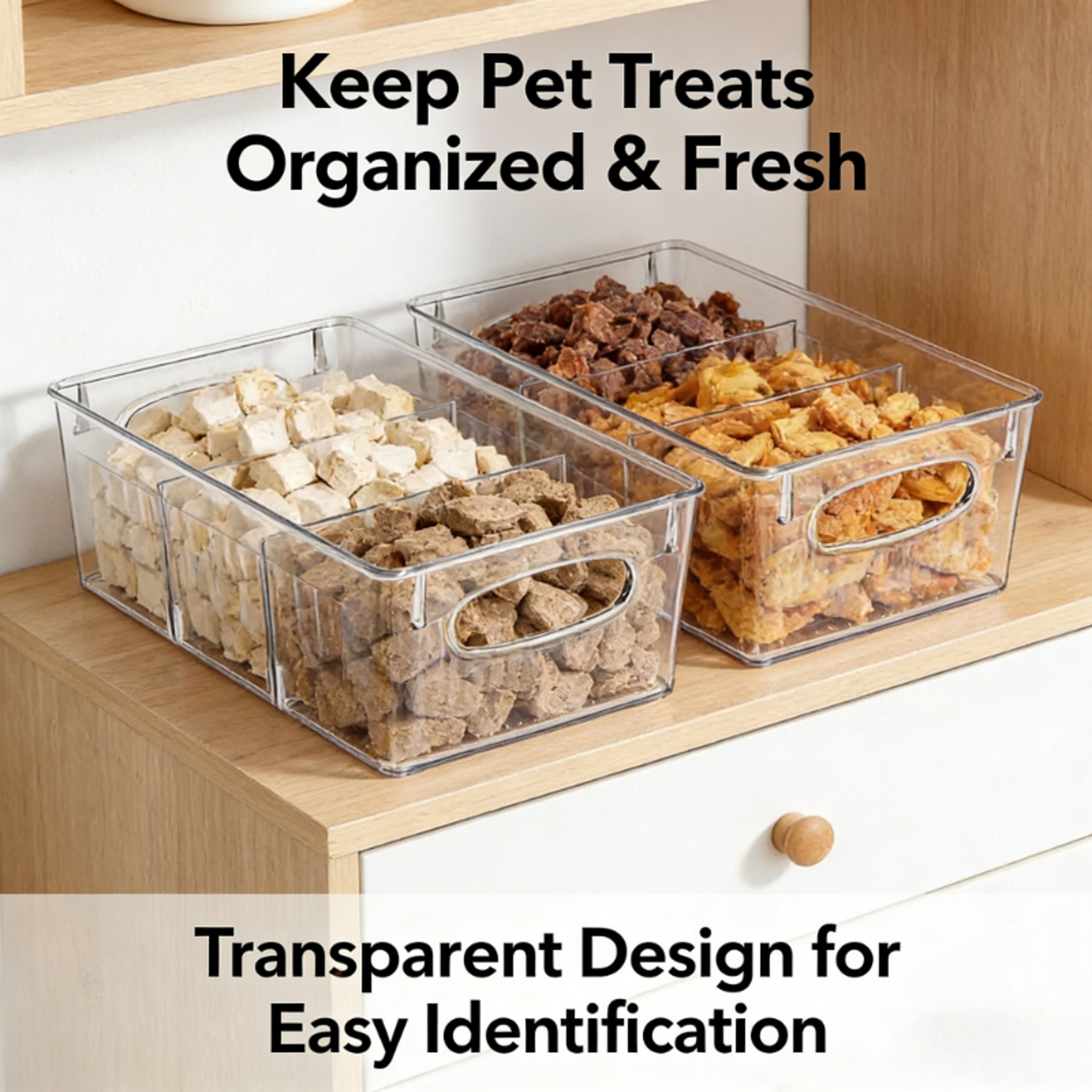 Food Storage Containers for Fridge, Transparent Plastic Bins with Dividers – view 5
