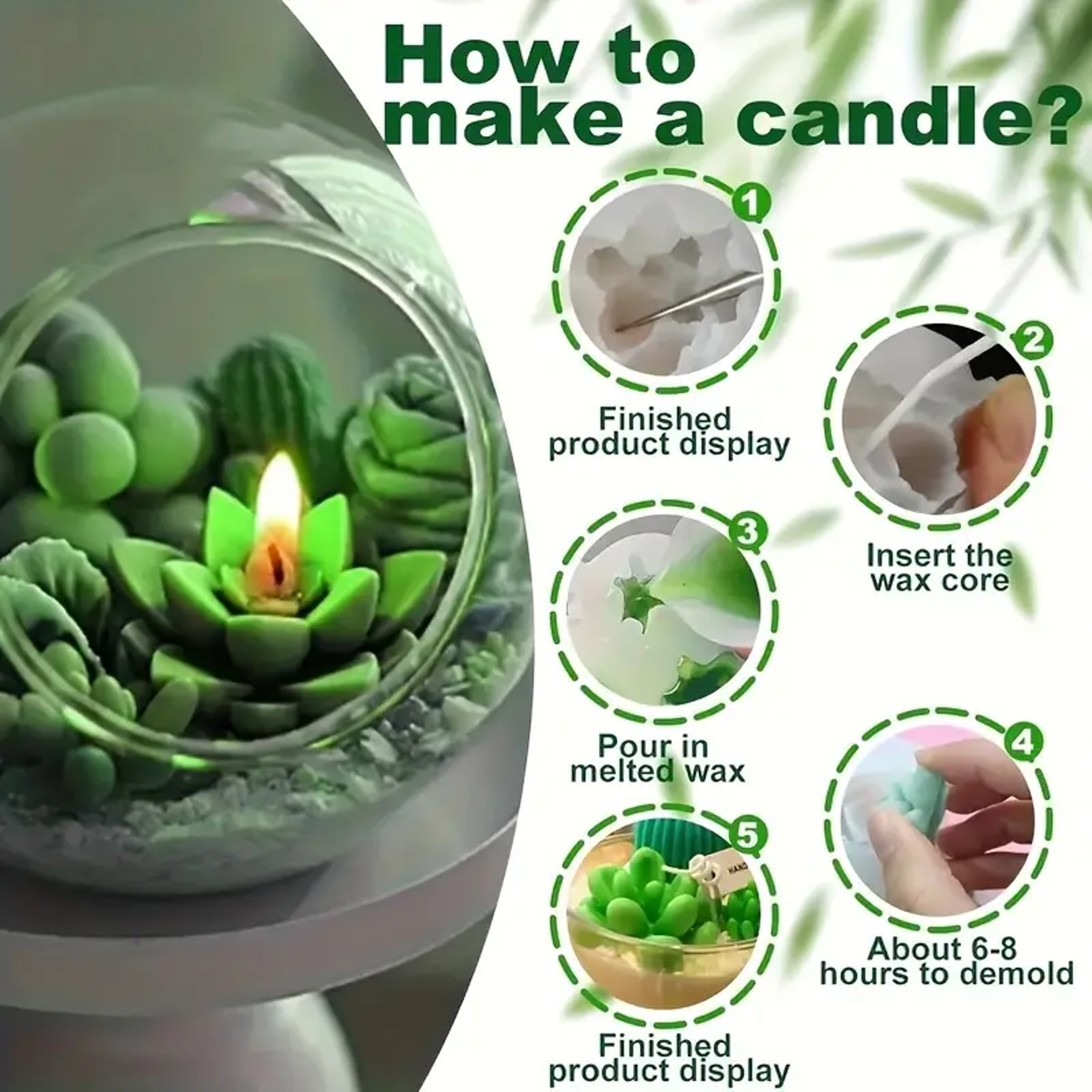 Flower Silicone Candle Mold for DIY Scented Candles and Plaster Crafts – view 6
