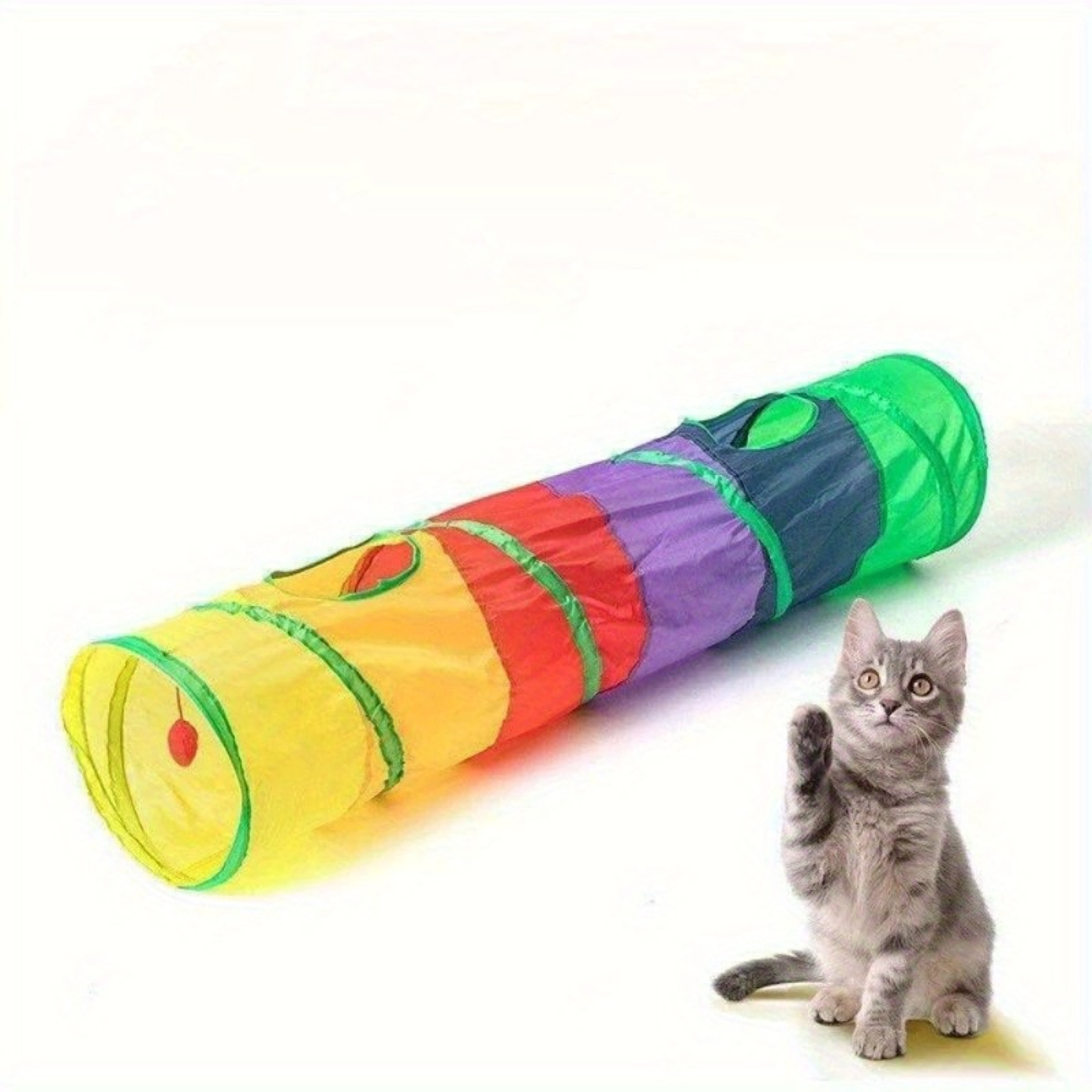 Pet Tunnel Interactive Play with Peek Holes for Cats, Collapsible Heavy Duty Steel Frame, Outdoor Indoor Use Tunnel – view 2