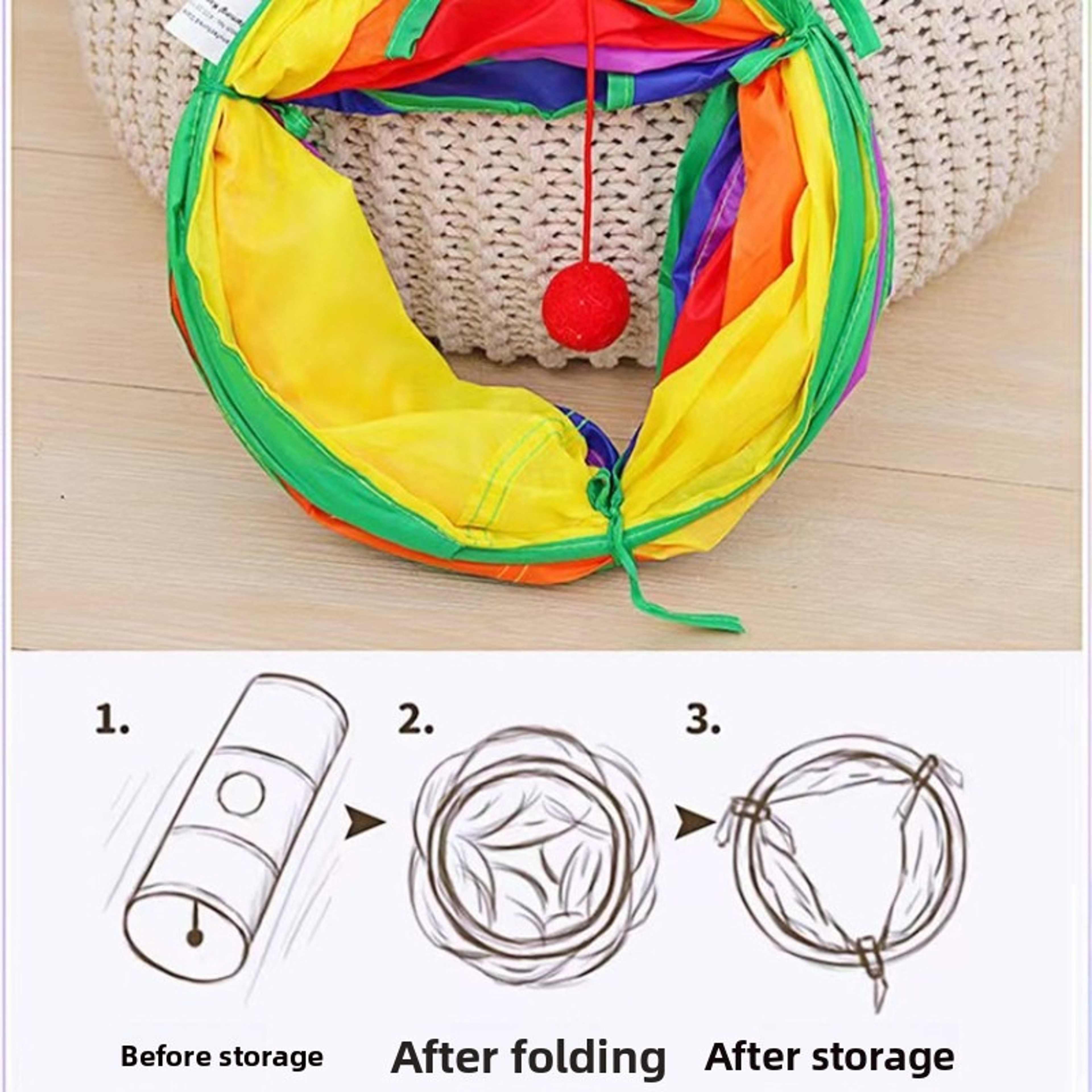 Pet Tunnel Interactive Play with Peek Holes for Cats, Collapsible Heavy Duty Steel Frame, Outdoor Indoor Use Tunnel – view 4