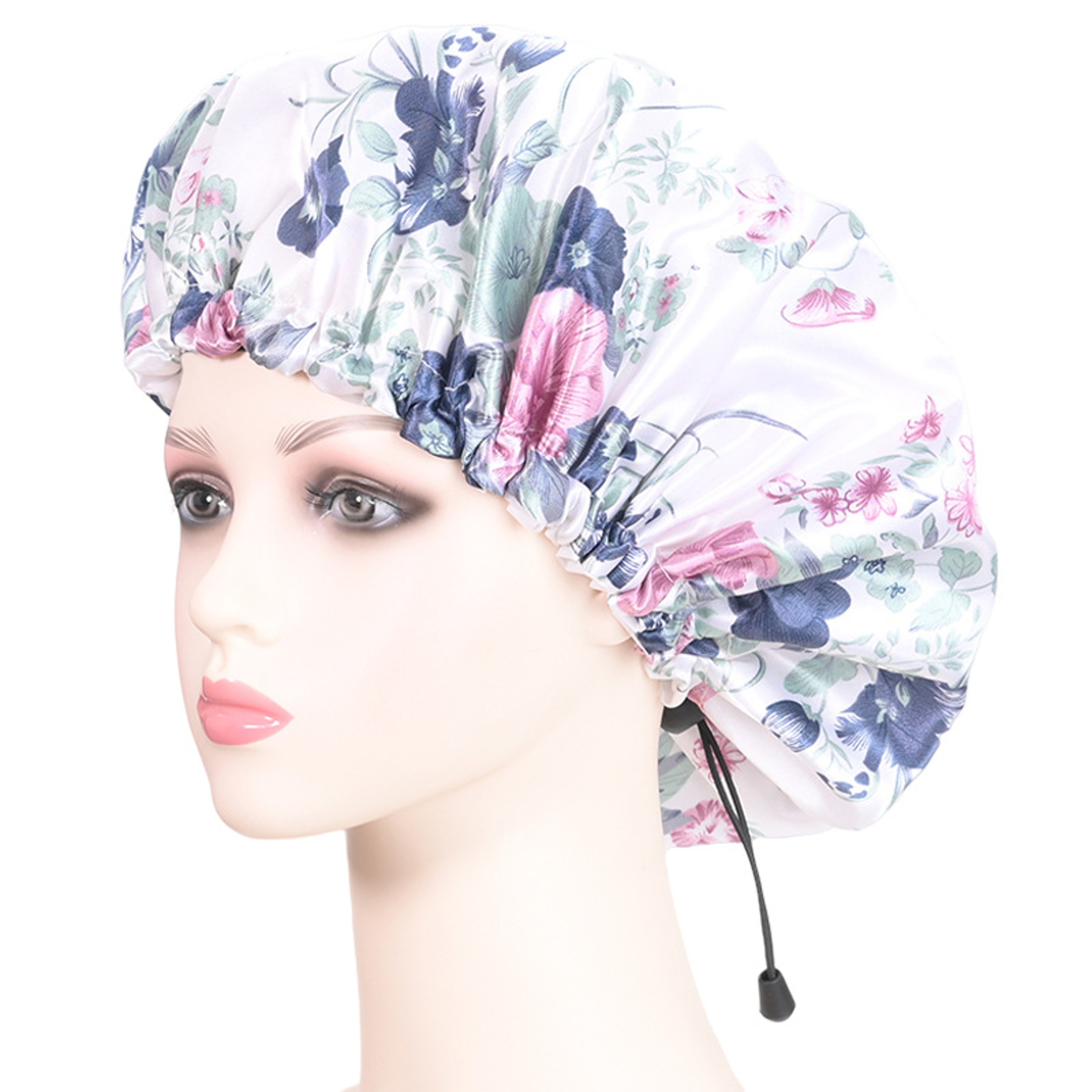 Waterproof Hair Care Bathing Accessory, Floral Print Shower Cap for Women, Adjustable Spa and Swimming Use Cap – view 1